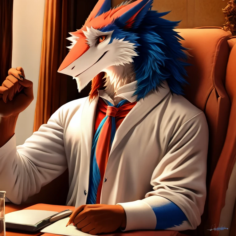 (masterpiece, best quality:1.2), 1male, solo,sergal
