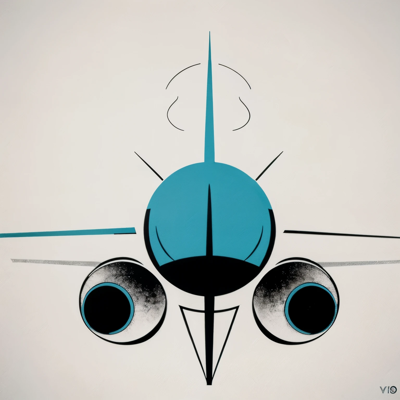 Logotipo simple en colores celeste, blanco y negro de : un avion roto cayendo y la frase 'SIN PILOTO'. Logotipo simple en estilo cartoon animado.