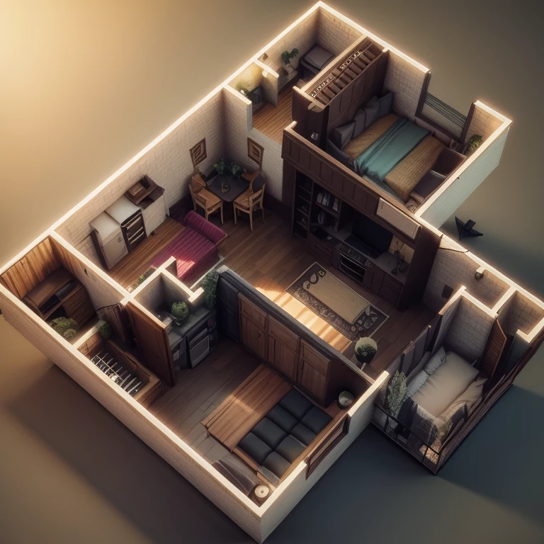a view of a floor plan of a dungeon, floor plan view, dungeon, very high angle view, 2 d overhead view, single floor, flat, ultra wide angle isometric view, 2 d axonometric overhead view, wide high angle view, 3d rendering, 3 d rendering, by Wayne England, layout, 3 d models, 3d models