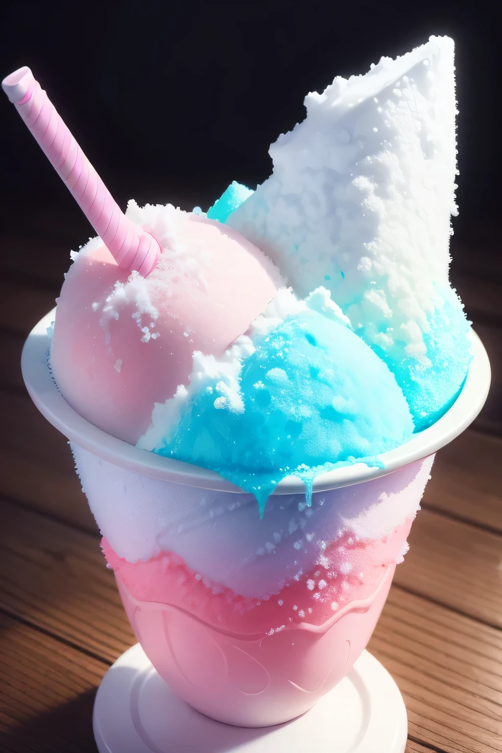 background、(((shaved ice)))、Kawaii Tech, cute, cute type, pastel colour, highest quality、star、heart mark、Sparkling、No person、wallpaper