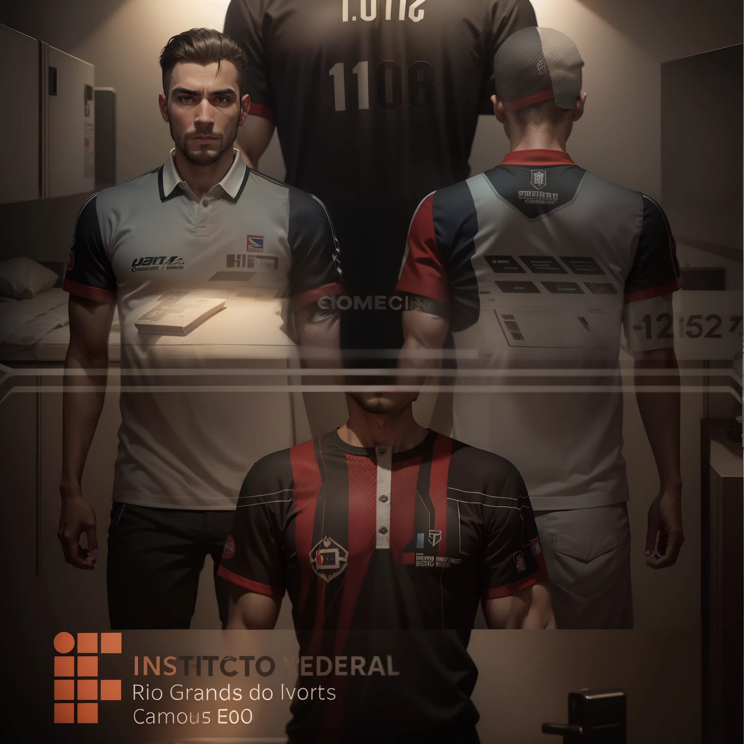a close-up of a shirt with a number, Origem 100i, Camisa preta, octanagem 1 2 8 k, protetor de tela, hiperdetalhado!, fundo uniforme, frente e verso, octane rendering ] ”, 8k)), t 1 0 0, t100, retrato no meio da cena, desenho de camisa, hiperdetalhado!!, ((((octane rendering