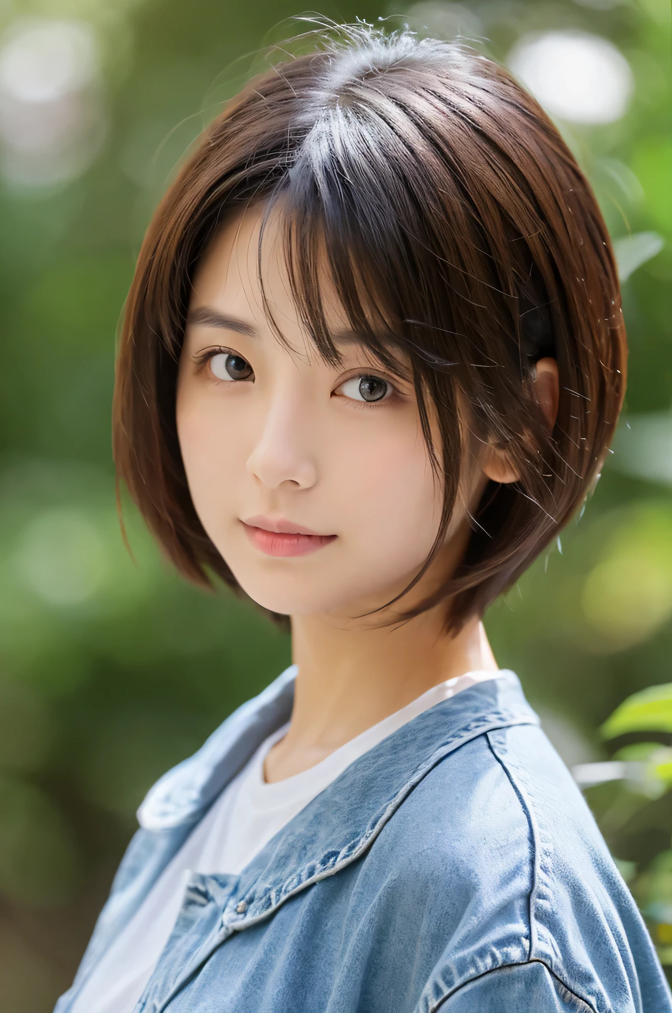 natural、highest quality、small face、short hair