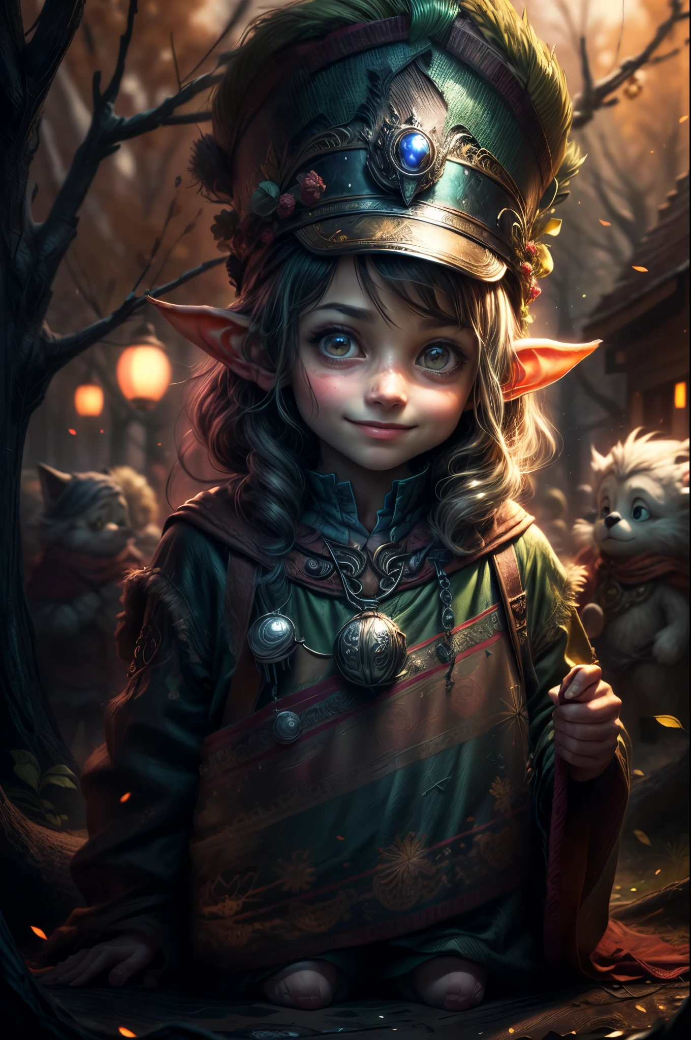 (Full focus: 1.5), (Full body: 1.5), (Stand with feet together: 1.2), (Fantasy forest elf child with pale green skin and shiny light brown hair dynamic pose, smiling and dreamy: 1.3) , cinematic lighting, shine, ((tracing of sun rays passing through the trees of the lush forest:1.3)), framed, character chart, cheat sheet, HD, masterpiece, Textured skin, Super detail, high details , Textured skin, high details, high quality, Award-winning, Best quality, high resolution, 32k