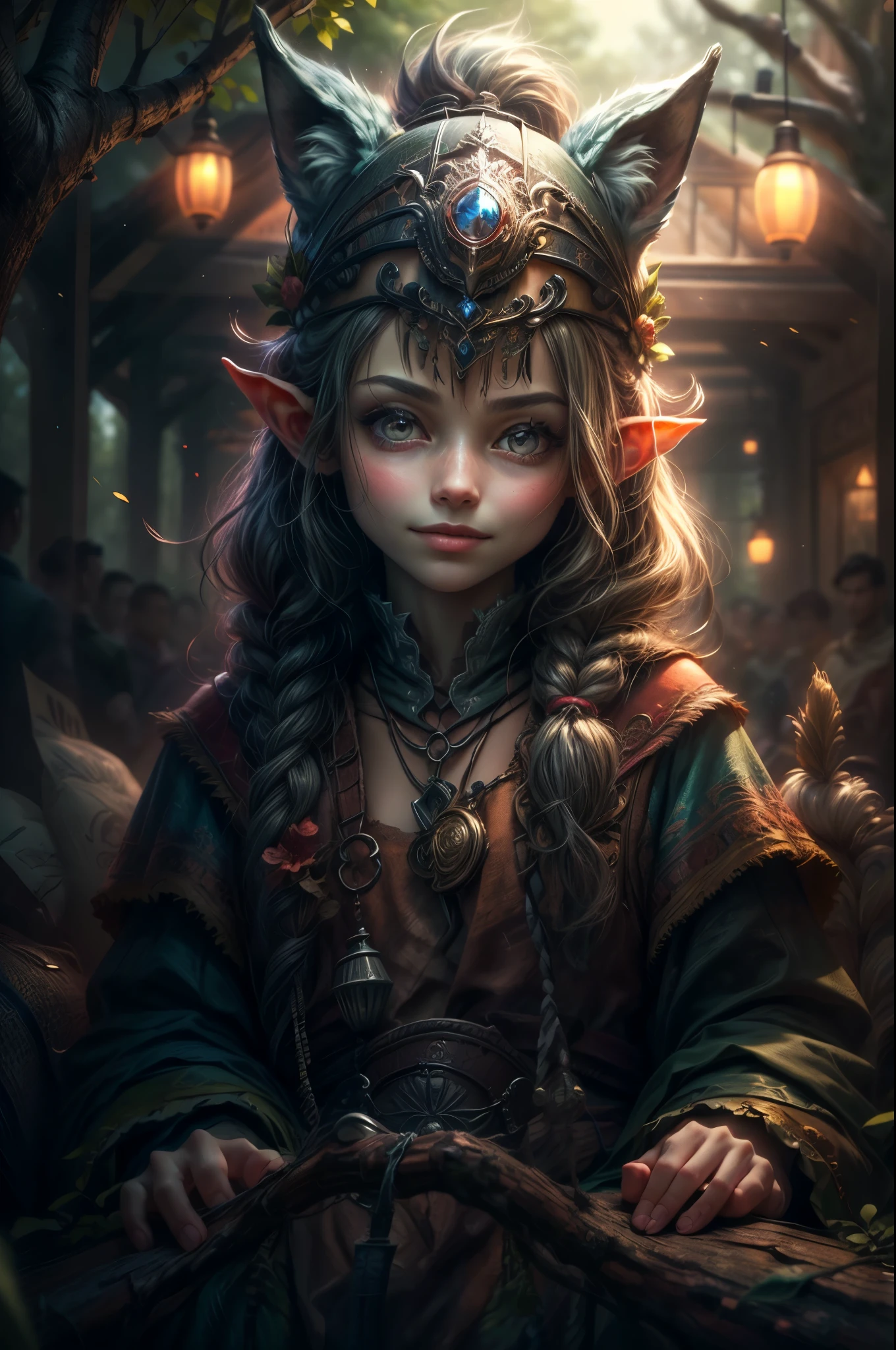 (Full focus: 1.5), (Full body: 1.5), (Stand with feet together: 1.2), (Fantasy forest elf  with pale green skin and shiny light brown hair dynamic pose, smiling and dreamy sitting on a rock:1.3, a white wolf sitting next to him:1.3), cinematic lighting, shine, ((tracing of sun rays passing through the trees of the lush forest:1.3)), framing, character table, reference sheet , HD, masterpiece, Textured skin, Super detail, high details, Textured skin, high details, high quality, Awarded, Best quality, high resolution, 32k