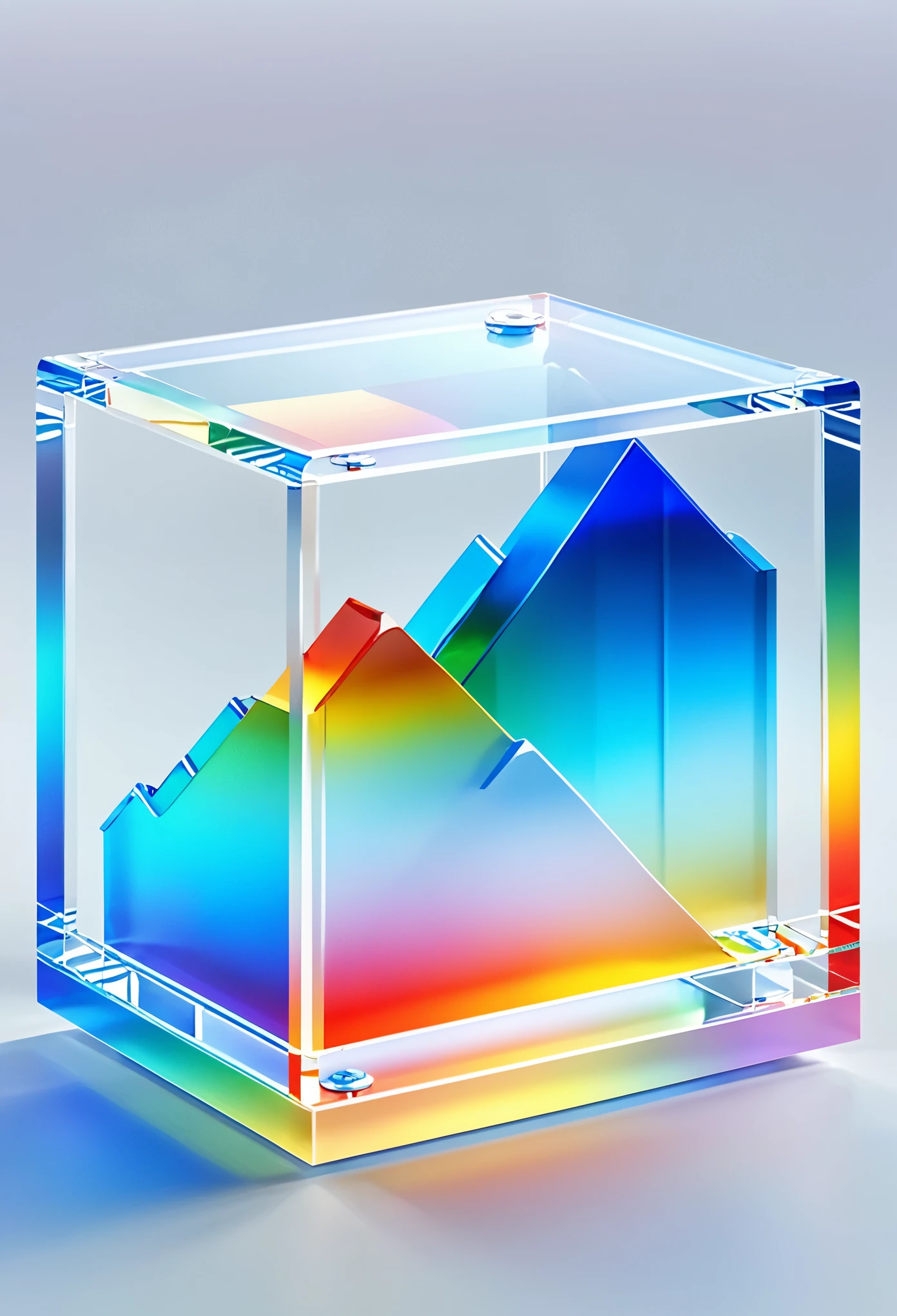 (((Rivers and mountains))),detail,textured,,Arthur effect,, Caustics, Transparent glass texture, rainbow colors, Designed by Dieter Rams, simple, detail丰富地发光, White background, industrial design, Studio lights up, C4D, Overclocked renderer, clean shadow, 4K