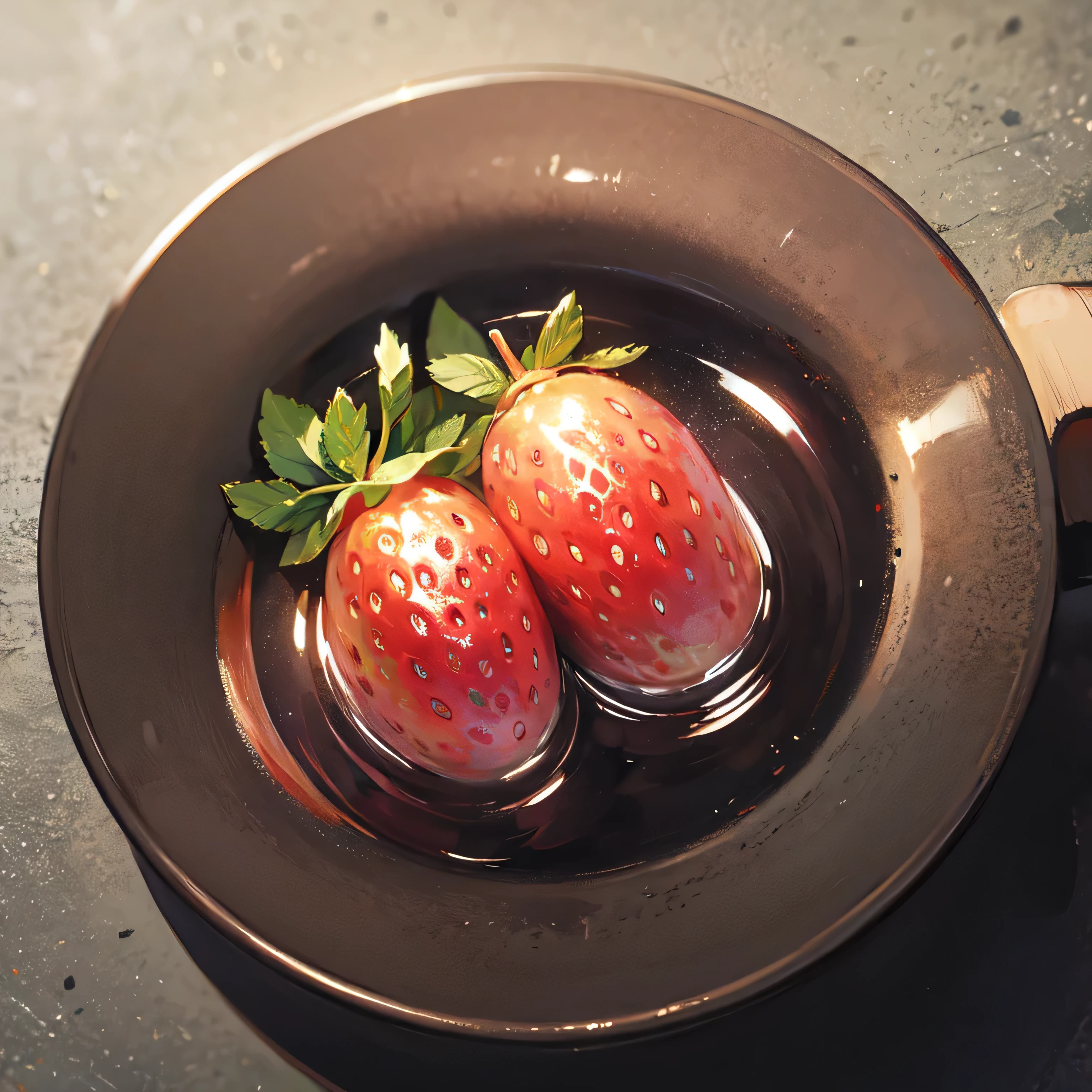 strawberries ，Two-dimensional painting style，illustration，E-commerce background