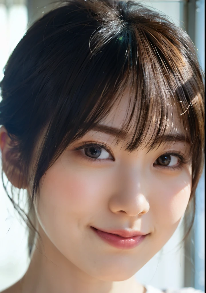 japanese girl、whole body、beautiful hair、Light Blue Bra、looking at the viewer、Change of clothes(highest quality、masterpiece)))、High resolution、very detailed、masterpiece、movie lighting、(8K、highest quality、masterpiece:1.2)、(realistic、Photoreal:1.37) high resolution、super detailed、1 girl 、woman with glasses、Asian, cute, cute顔, solo, short hair1.2, rough skin, Beautiful smile, ,movie lighting, Depth of the bounds written, lens flare light、date、(blush your nose)、(laughter:1.15)、(closed your mouth)small breasts、beautiful and delicate eyes、(short hair:1.2)、beautiful breasts、