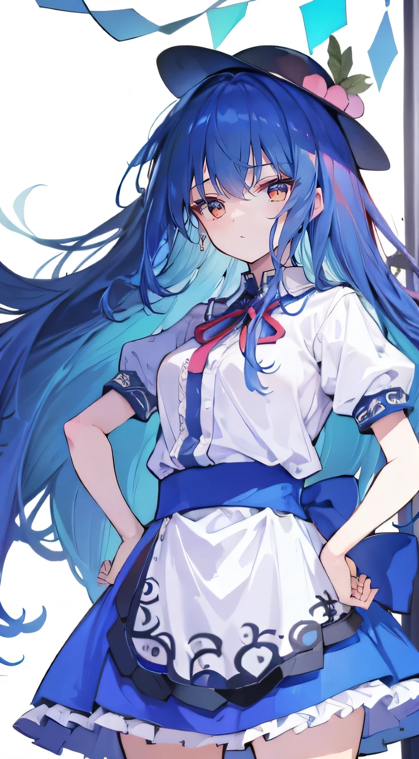 (masterpiece),best quality, expressive eyes, perfect face, 1girl,
big breasts, H cup, Good breasts, Put your hands on your waist,Fair, Gorgeous,japanese manga,girl,Laura,young angel, blue hair, blue haired,tent , tent chest, tent breast, floating clothes,grab your waist, grab your waist, hands on hips , hands on hips，flat chest，bad milk，Nagiko Fujisaki，blue hairs，long, straight hair，long hair，