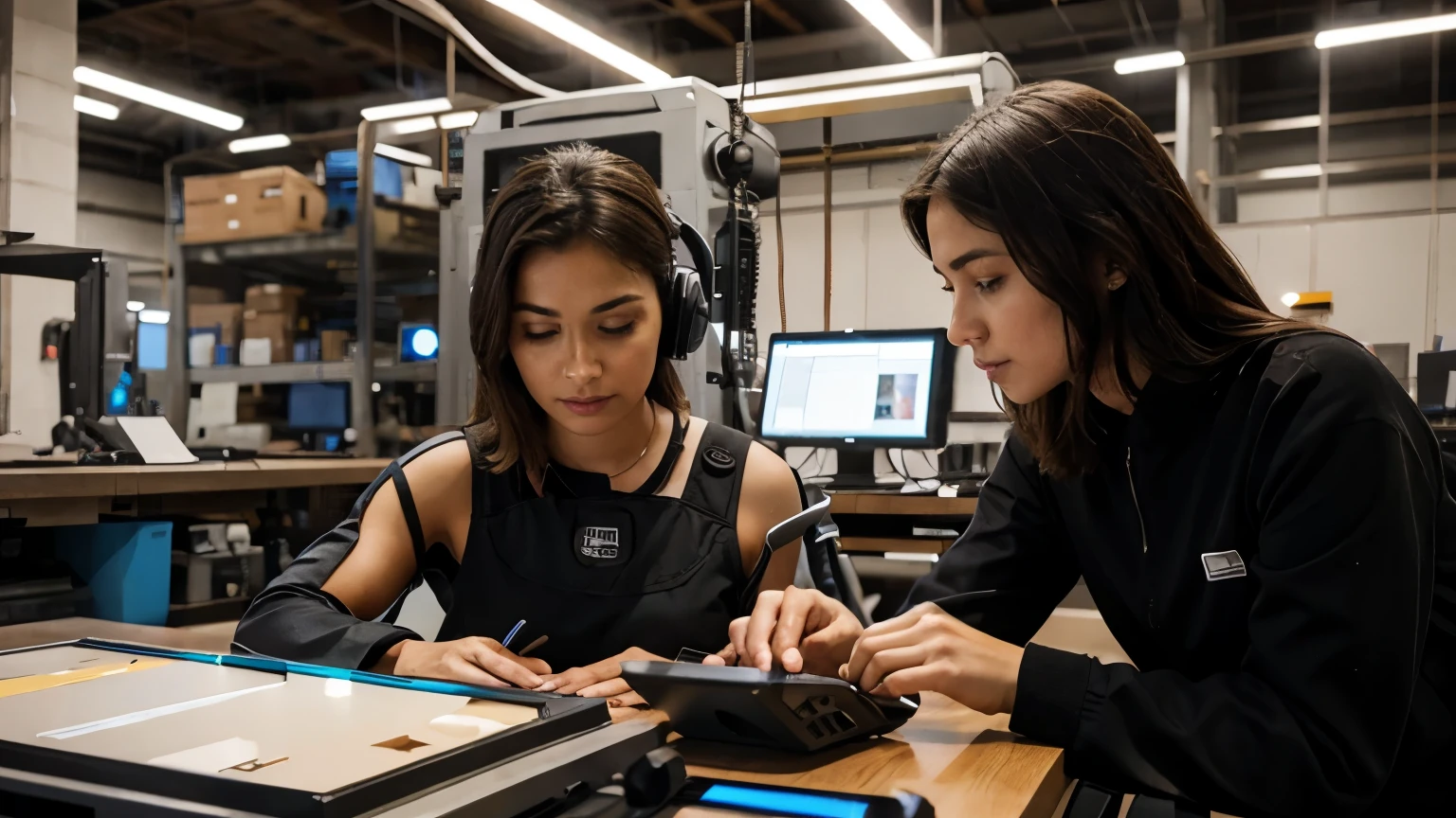 People working with advanced technology