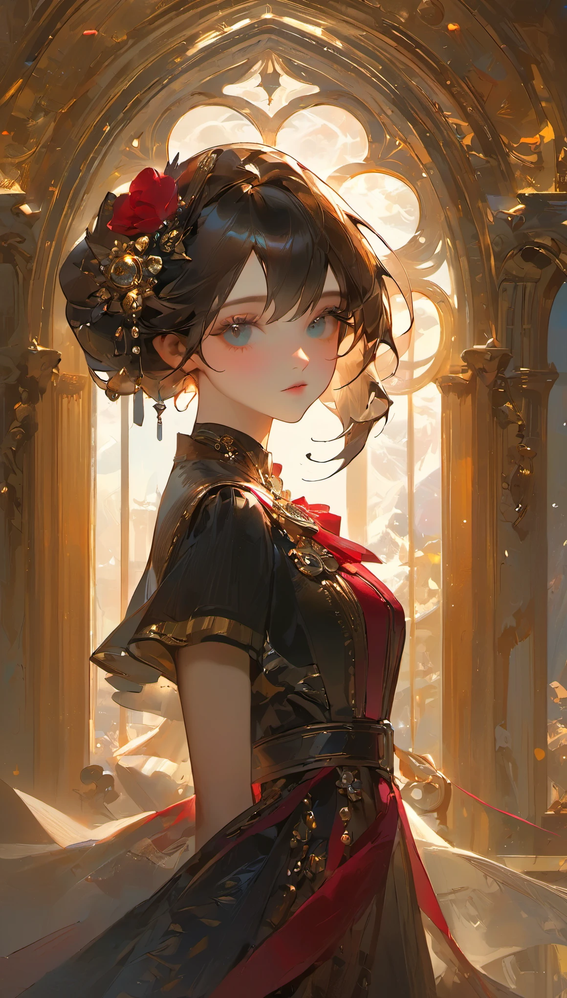 masterpiece,(Aesthetic style:0.7),1 girl,alone,looking at the viewer,