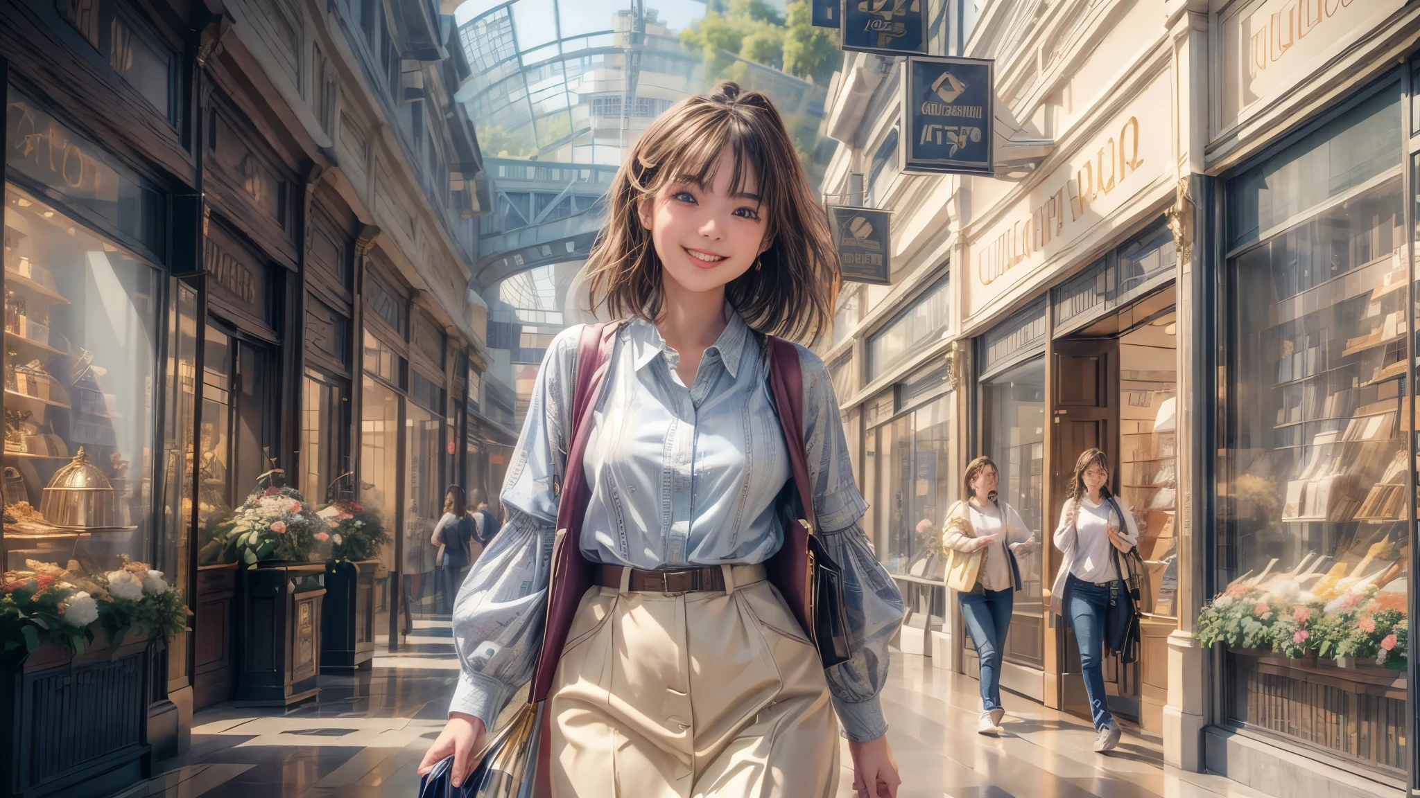 (best quality,4k,8k,highres,masterpiece:1.2),ultra-detailed, College Girl shopping in a mall, strutting her stuff, Smiling and laughing, Flirting with the viewer, HDR, 8k, absurdres, cinestill 800, sharp focus, add_detail:3 (solo woman) Grav_HoshinoY_JP
