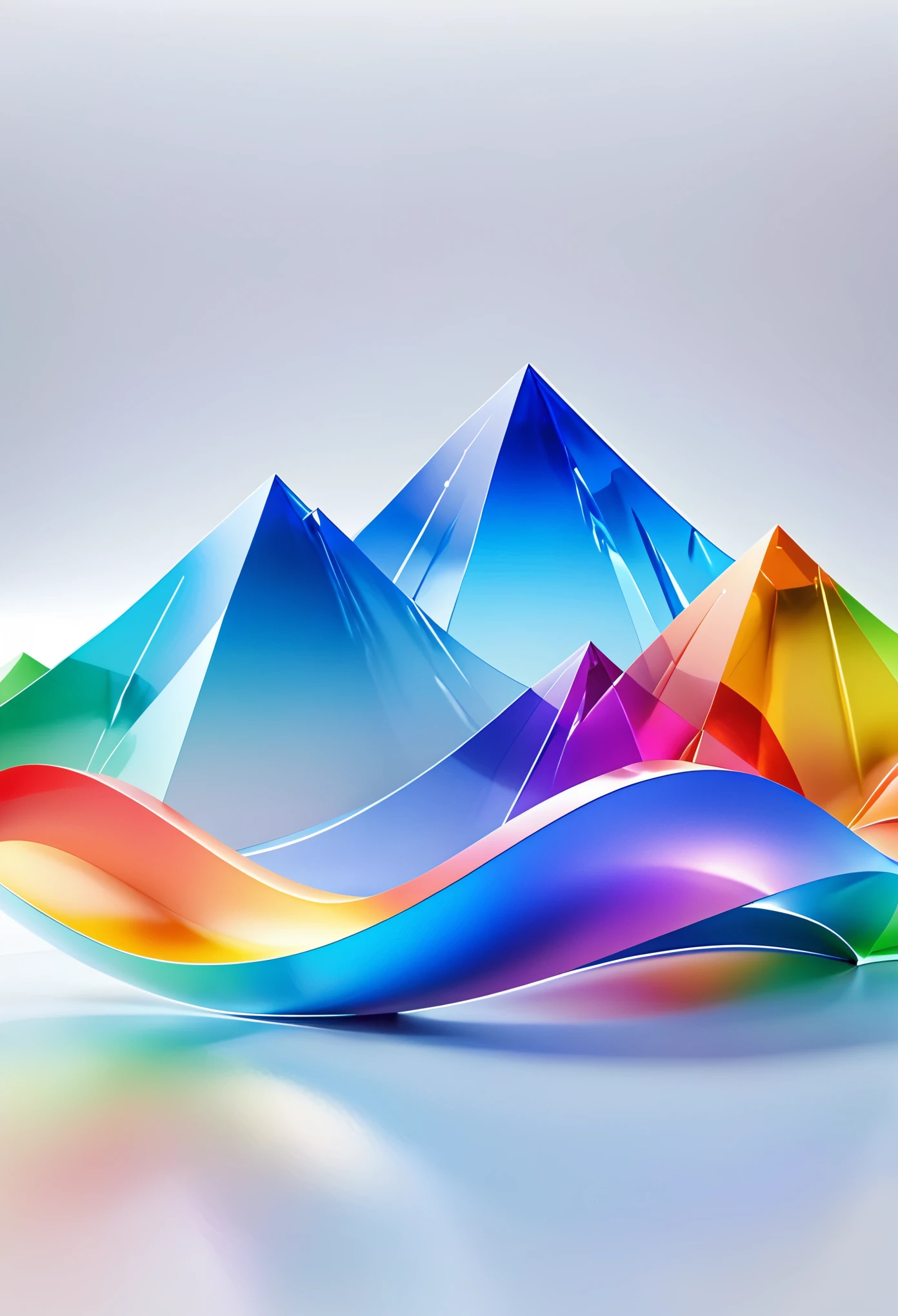 (((Rivers and mountains)))，detail，textured，curve，Arthur effect,, Caustics,, rainbow colors, Designed by Dieter Rams, simple, detail丰富地发光, White background, Overclocked renderer, clean shadow, 4K