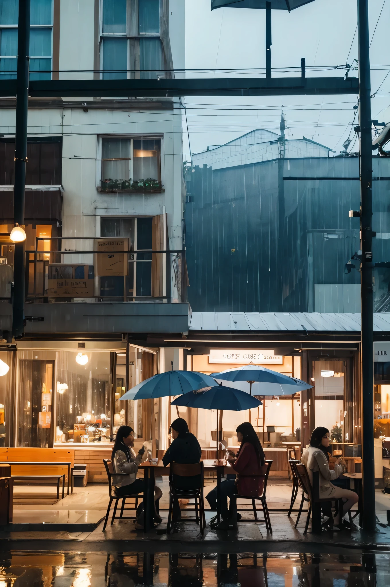 Cafe on a rainy day