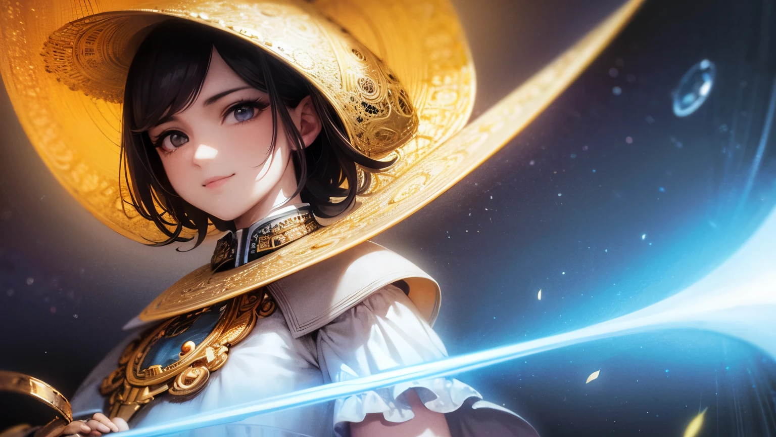 absurd resolution, high resolution, (obra maestra: 1.4), super detailed, (1 hombre: 1.3), (solo: 1.4), sonriente, luz, Estilo Anime, super closeup face, ultra-fine illustration, vivid colors, cinematic luz, exciting luz production, Attention to details, vivid colors, looking back, feliz, sonrisa,