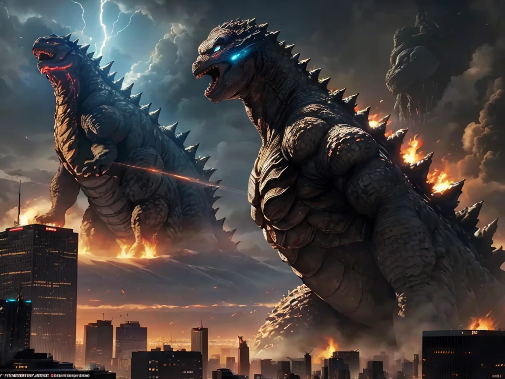 Godzilla saves a girl from aliens