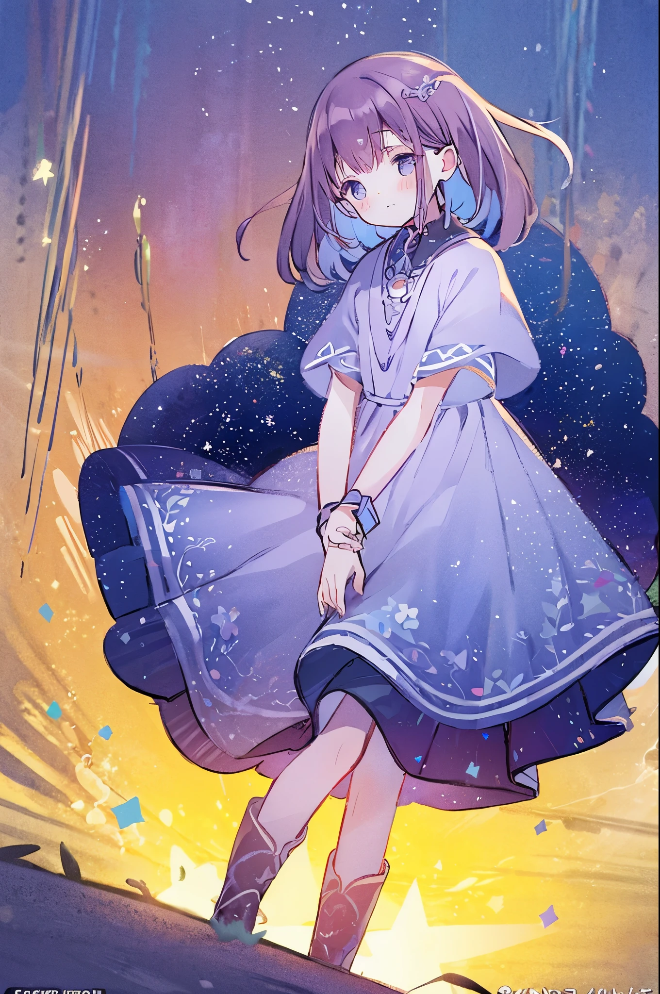 complex background, wishing star background, a woman wearing an ethereal mystical pink translucent dress that reflects the stars, perfume promo art, mystic, complex drawing, highly detailed, Covergirl brand, promo art, artistic rendition, ethereal, starry night, midjourney style