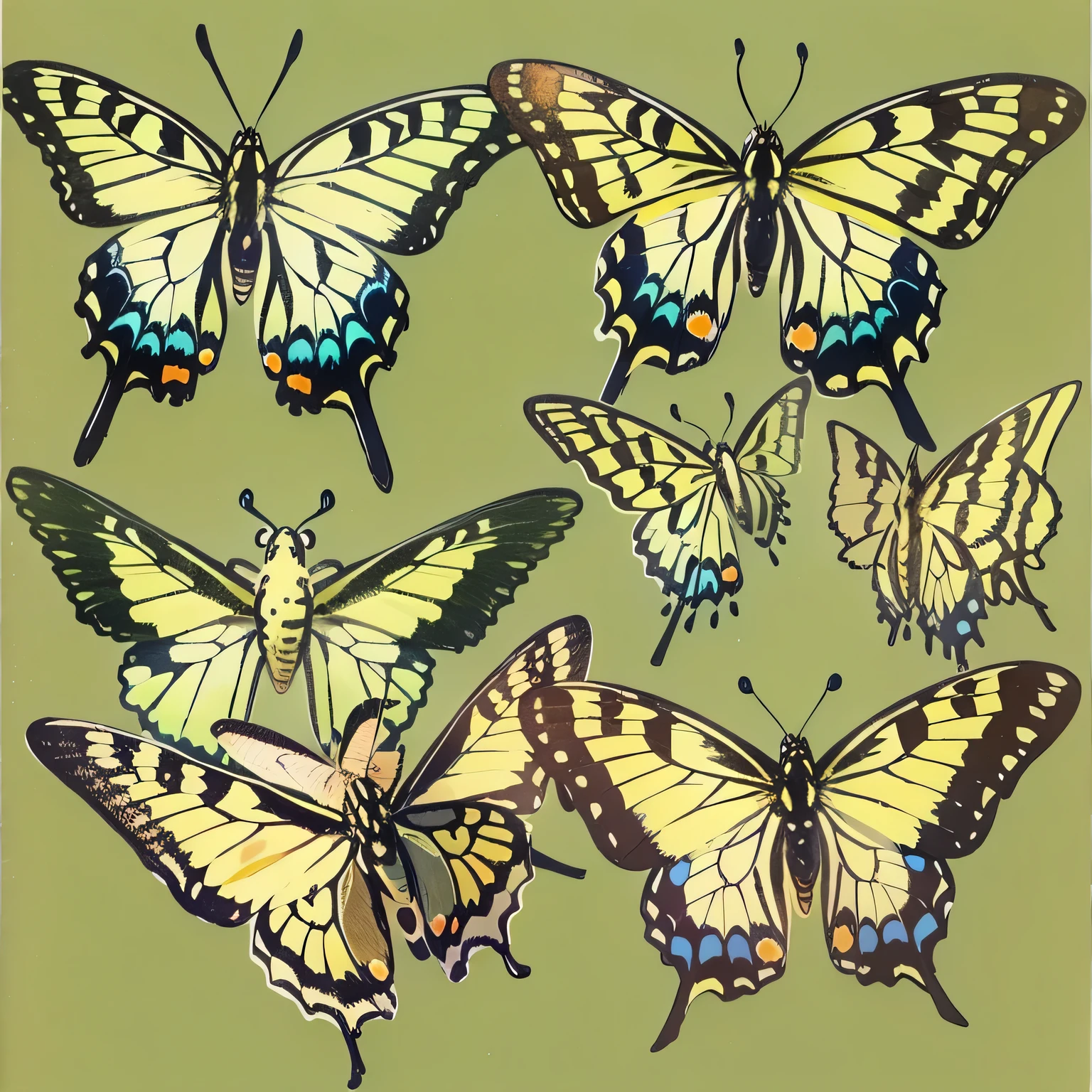 Swallowtail butterfly、illustration sheet