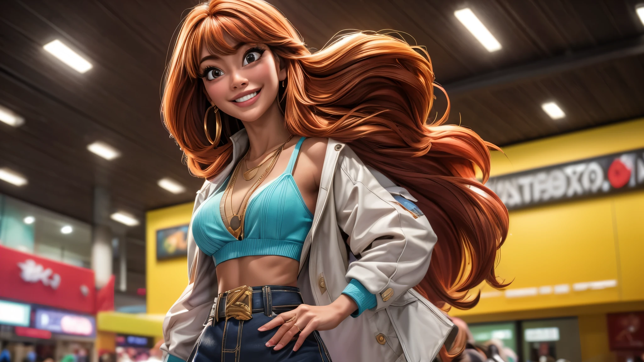 (best quality,4k,8k,highres,masterpiece:1.2),ultra-detailed, College Girl shopping in a mall, strutting her stuff, Smiling and laughing, Flirting with the viewer, HDR, 8k, absurdres, cinestill 800, sharp focus, add_detail:3 (solo woman) AIKA