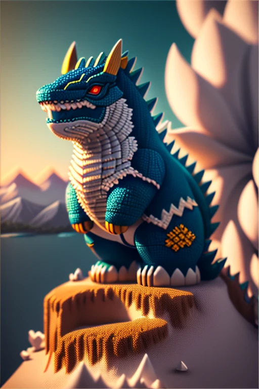 best quality,4k,8k,highres,masterpiece:1.2,ultra-detailed,realistic,photorealistic:1.37, HDR,UHD,studio lighting,ultra-fine painting,sharp focus,physically-based rendering,extreme detail description,professional,vivid colors,bokeh, huge gozilla, giant gozilla, spring morning,landscape