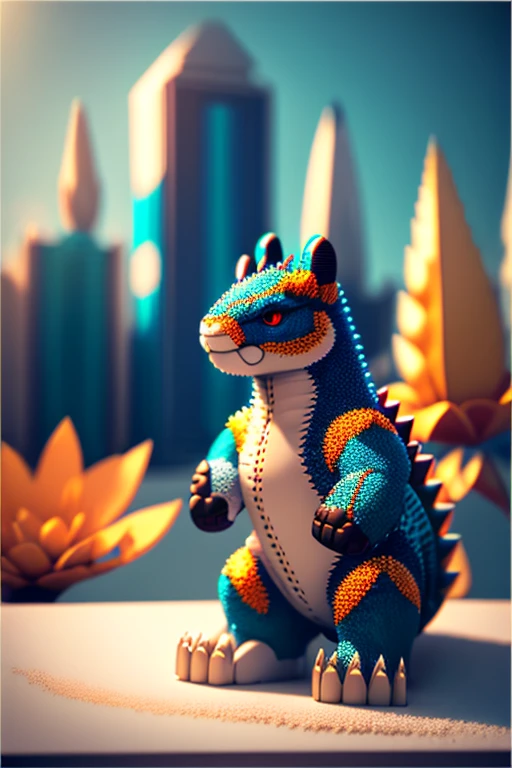 best quality,4k,8k,highres,masterpiece:1.2,ultra-detailed,realistic,photorealistic:1.37, HDR,UHD,studio lighting,ultra-fine painting,sharp focus,physically-based rendering,extreme detail description,professional,vivid colors,bokeh, huge gozilla, giant gozilla, spring morning,landscape