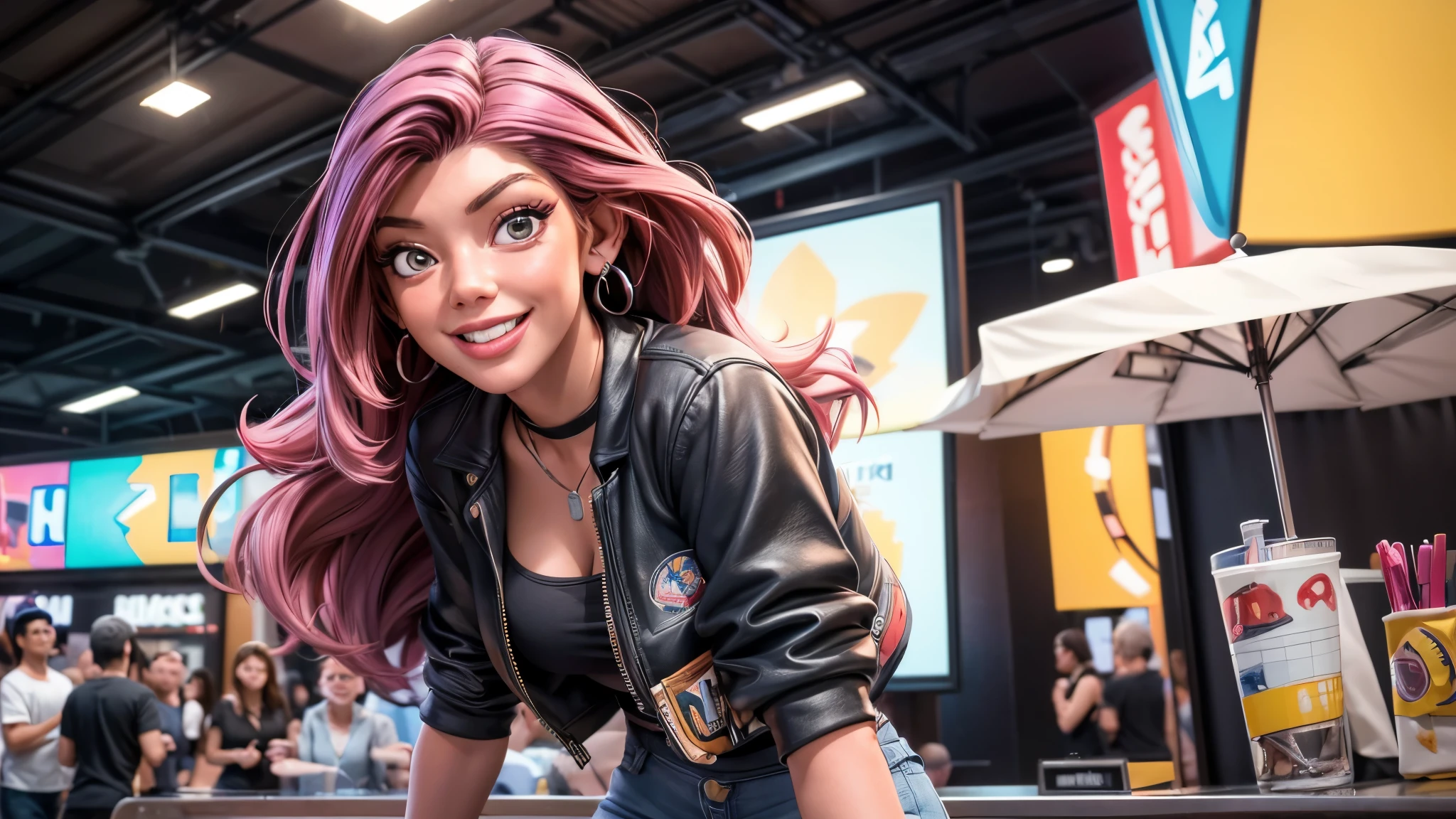 (best quality,4k,8k,highres,masterpiece:1.2),ultra-detailed, College Girl shopping in a mall, strutting her stuff, Smiling and laughing, Flirting with the viewer, HDR, 8k, absurdres, cinestill 800, sharp focus, add_detail:3 (solo woman) KarmaRxQuiron