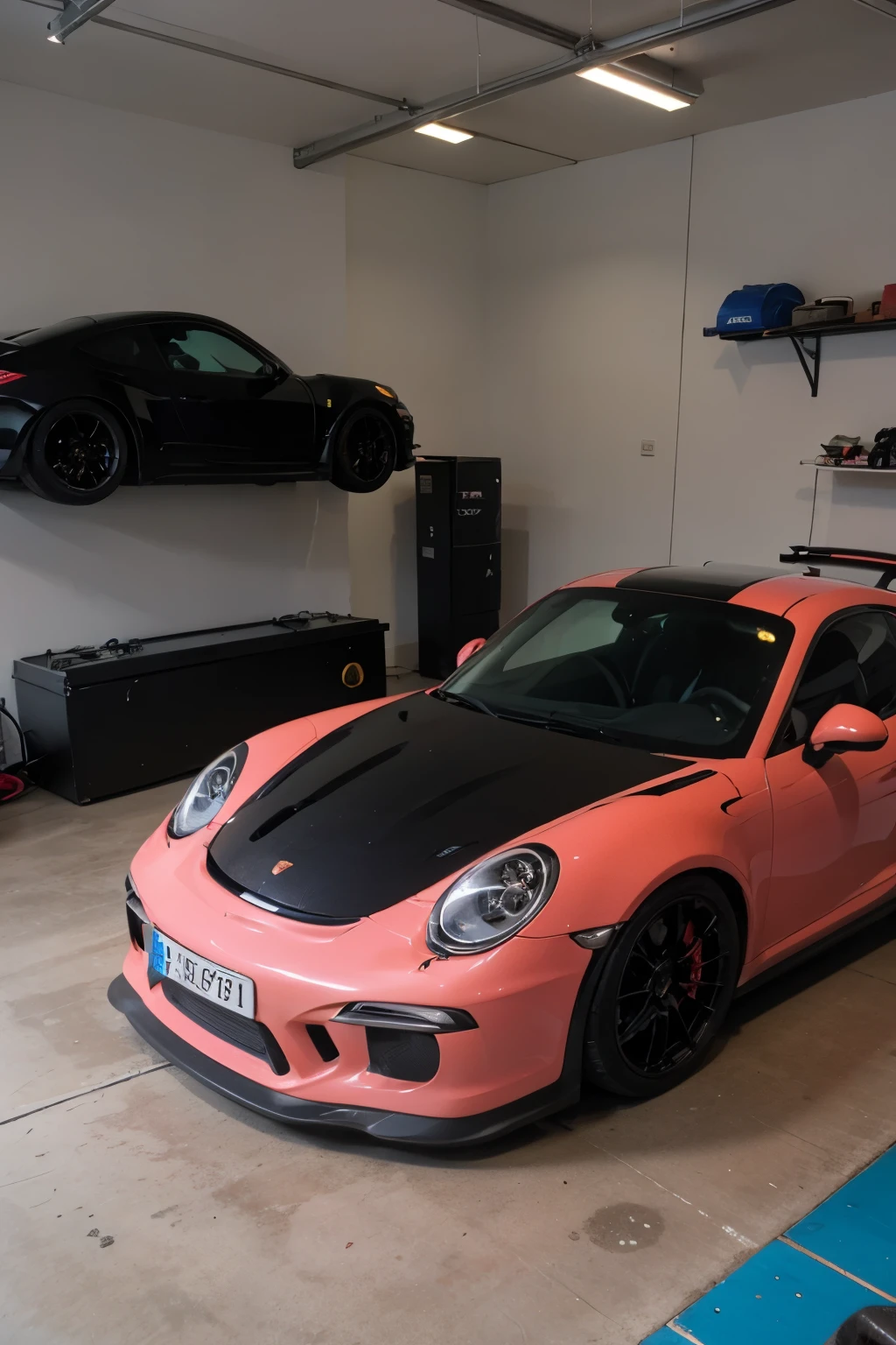 1 Pink porsche gt3 rs in garage