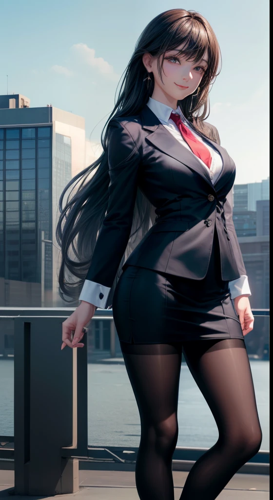 ((((perfect anatomy, super dense skin)))),(8K, highest quality, masterpiece:1.2),
(realistic, realistic:1.37),
Super detailed,
1 girl, full body esbian, outdoor, (adjust hair:1.5)
office lady, black office blazer, office skirt, (pantyhose black stockings:1.2), (down shirt with short buttons:1.2), Up collar prim with buttons, button down collar prim, good, (pantyhose:1.2), alpha layer, high heels,
beautiful earrings,
cute,
alone,
beautiful detailed sky,
(smile:1.15),
(closed mouth),
small breasts,
detailed and beautiful eyes,
business suit,
(long hair:1.2),
Floating hair NovaFrogStyle,