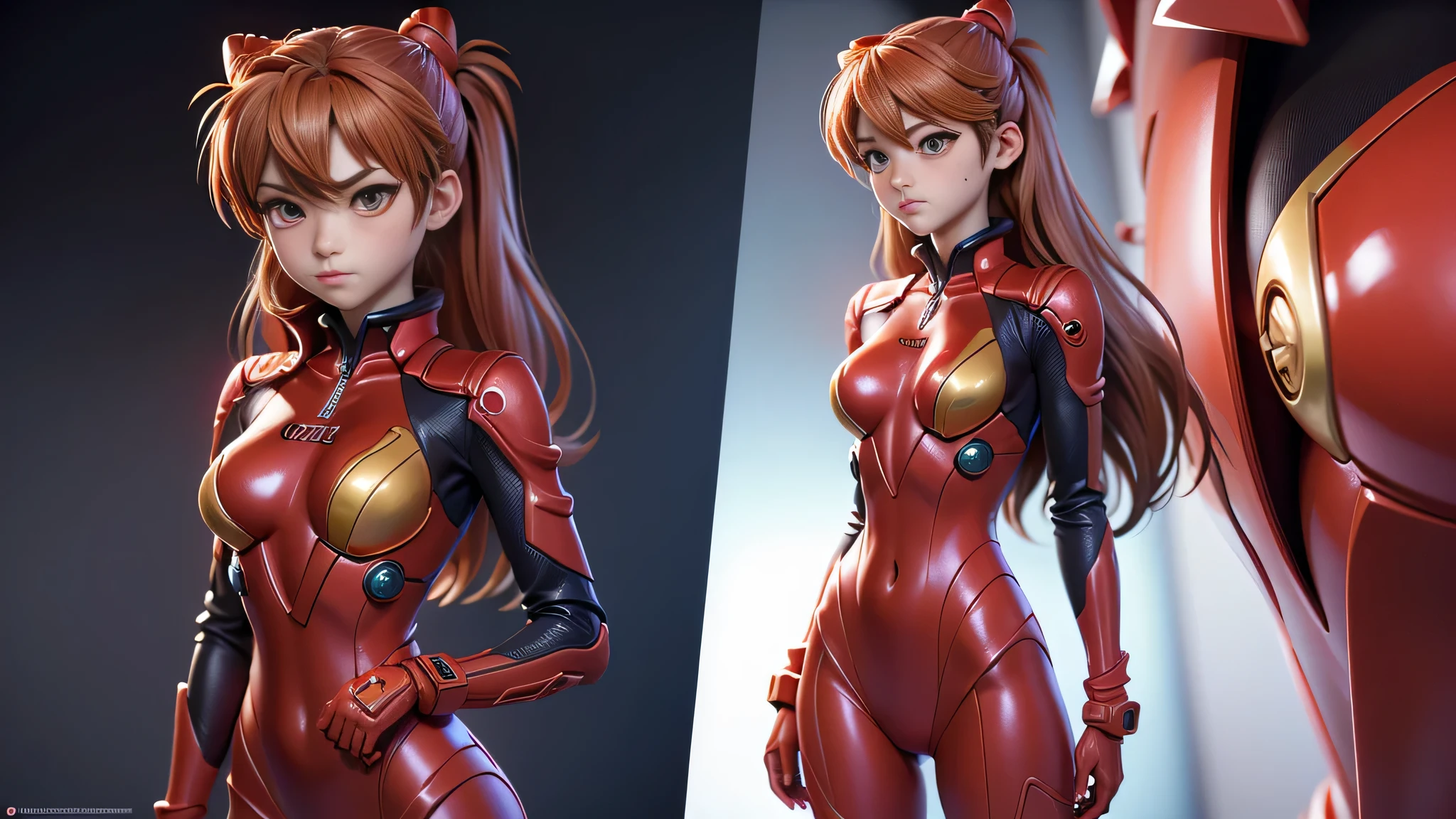 (highest quality, Masterpiece 1.2), (detailed eye:1.2), intricate details, Depth of the bounds written, 1 girl, Are standing, Soryu Asuka Langley,  plug suit, anger, blush, look away,,perfect body,(Lie:1.3)