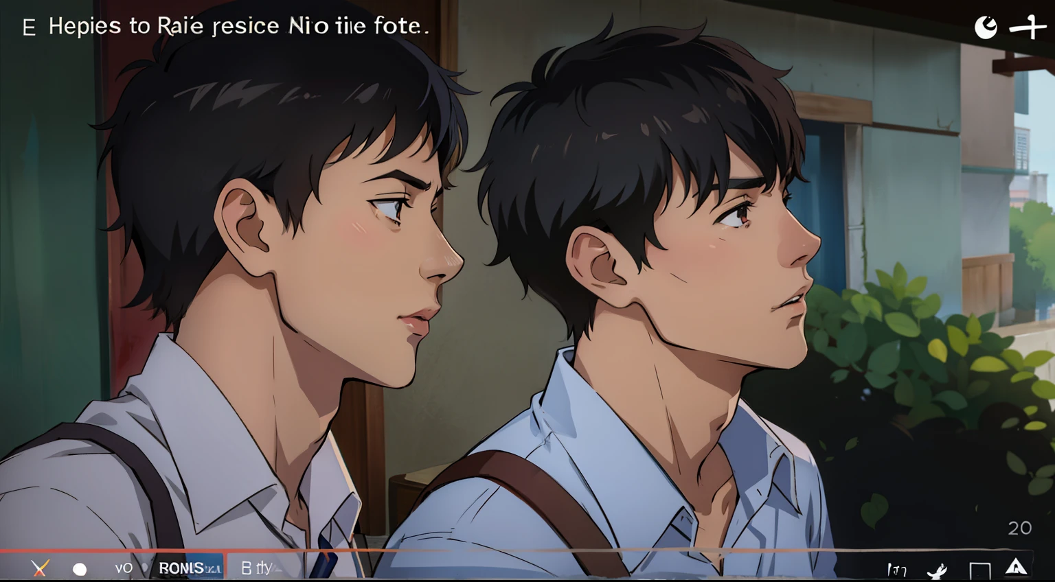 Escena de anime joven adolescente