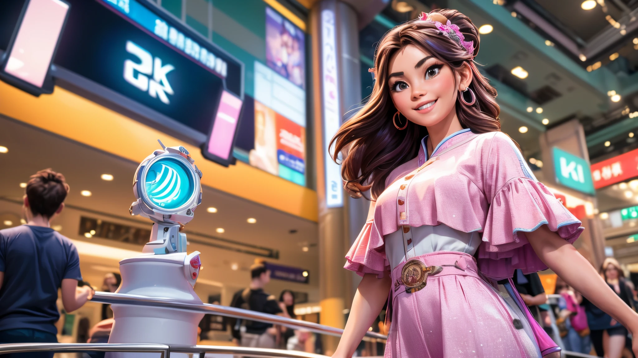 (best quality,4k,8k,highres,masterpiece:1.2),ultra-detailed, College Girl shopping in a mall, strutting her stuff, Smiling and laughing, Flirting with the viewer, HDR, 8k, absurdres, cinestill 800, sharp focus, add_detail:3 (solo woman) Chen Yuqichenyuqi