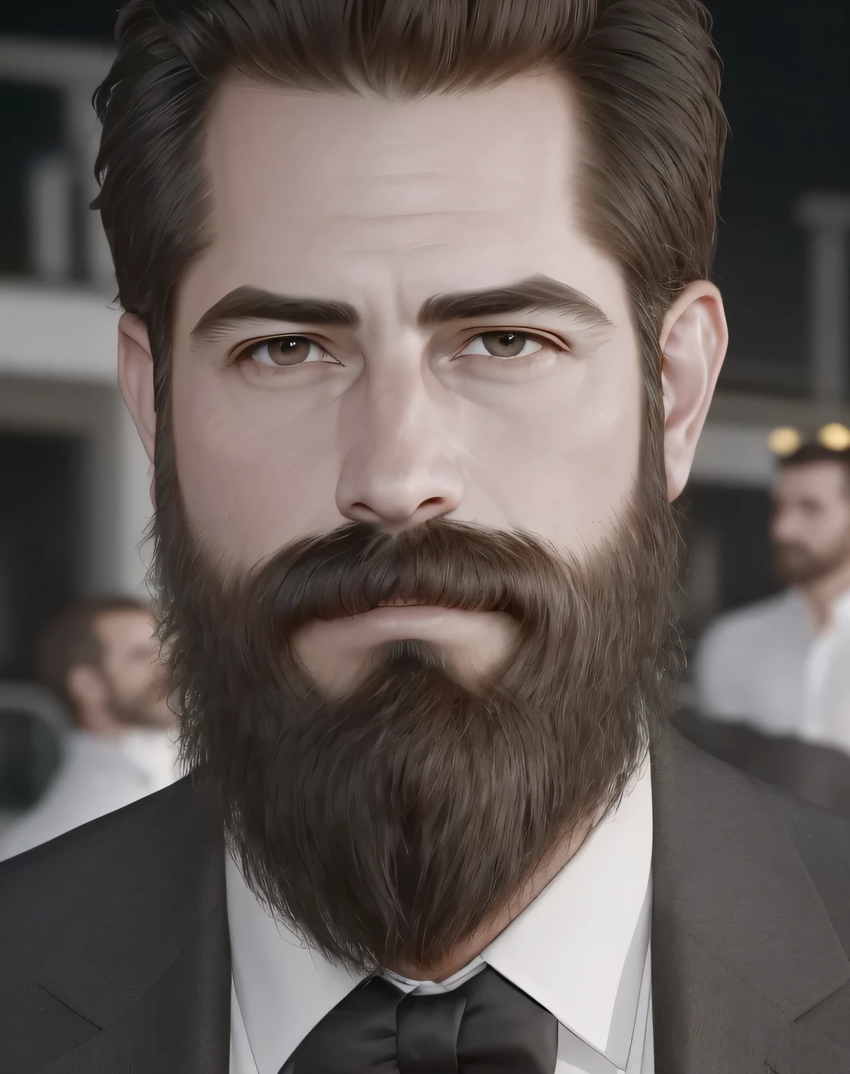 (best quality,4k,8k,highres,masterpiece:1.2),ultra-detailed,(realistic,photorealistic,photo-realistic:1.37),38-year-old men,medium:portrait,masculine features,expressive eyes,beard and mustache,weathered skin,strong facial bone structure,sharp jawline,handsome smiles,natural lighting,warm color tones,detailed clothing,stubble,confident poses,urban background,well-groomed hairstyle,deep gazes,stylish attire,subtle wrinkles,maturity and elegance,mysterious atmospheres,bold and charismatic expressions,intense gazes,professional men,refined style,experienced looks,serious yet approachable,aged to perfection,a touch of grays,gentlemen with character,exquisite details,stainless suits,confidence in their eyes,expertly tailored outfits,wise and knowledgeable,classic yet modern vibes,aura of sophistication,brooding sensibilities,contemplative expressions,refined gentlemen with timeless charm,sparkling eyes and wisdom,impeccable taste,handsome gentlemen,commanding presence,confident gentlemen with a touch of vulnerability,brooding and intense,life-experienced faces.