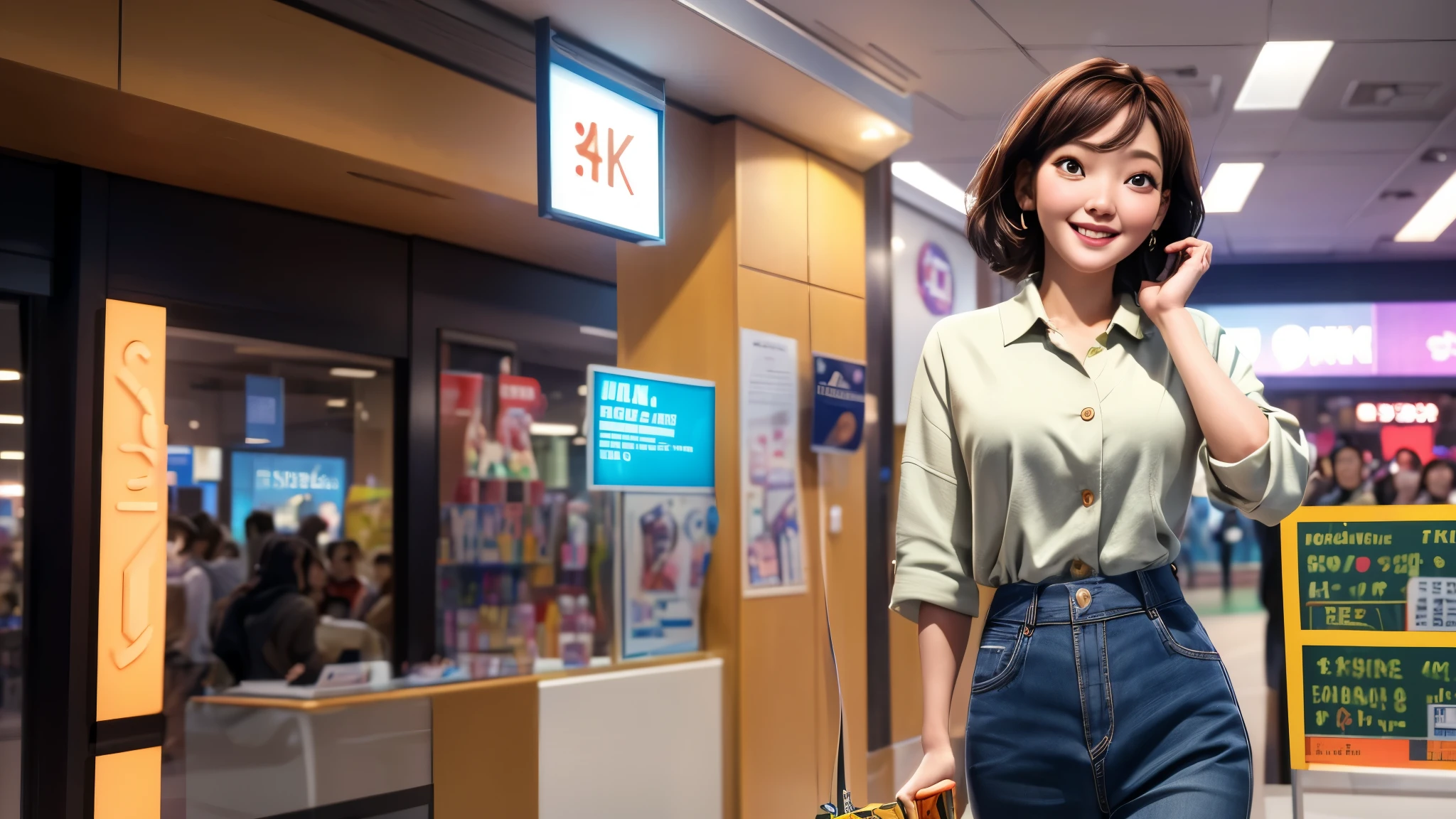 (best quality,4k,8k,highres,masterpiece:1.2),ultra-detailed, College Girl shopping in a mall, strutting her stuff, Smiling and laughing, Flirting with the viewer, HDR, 8k, absurdres, cinestill 800, sharp focus, add_detail:3 (solo woman) kim go-eun kim go-eun
