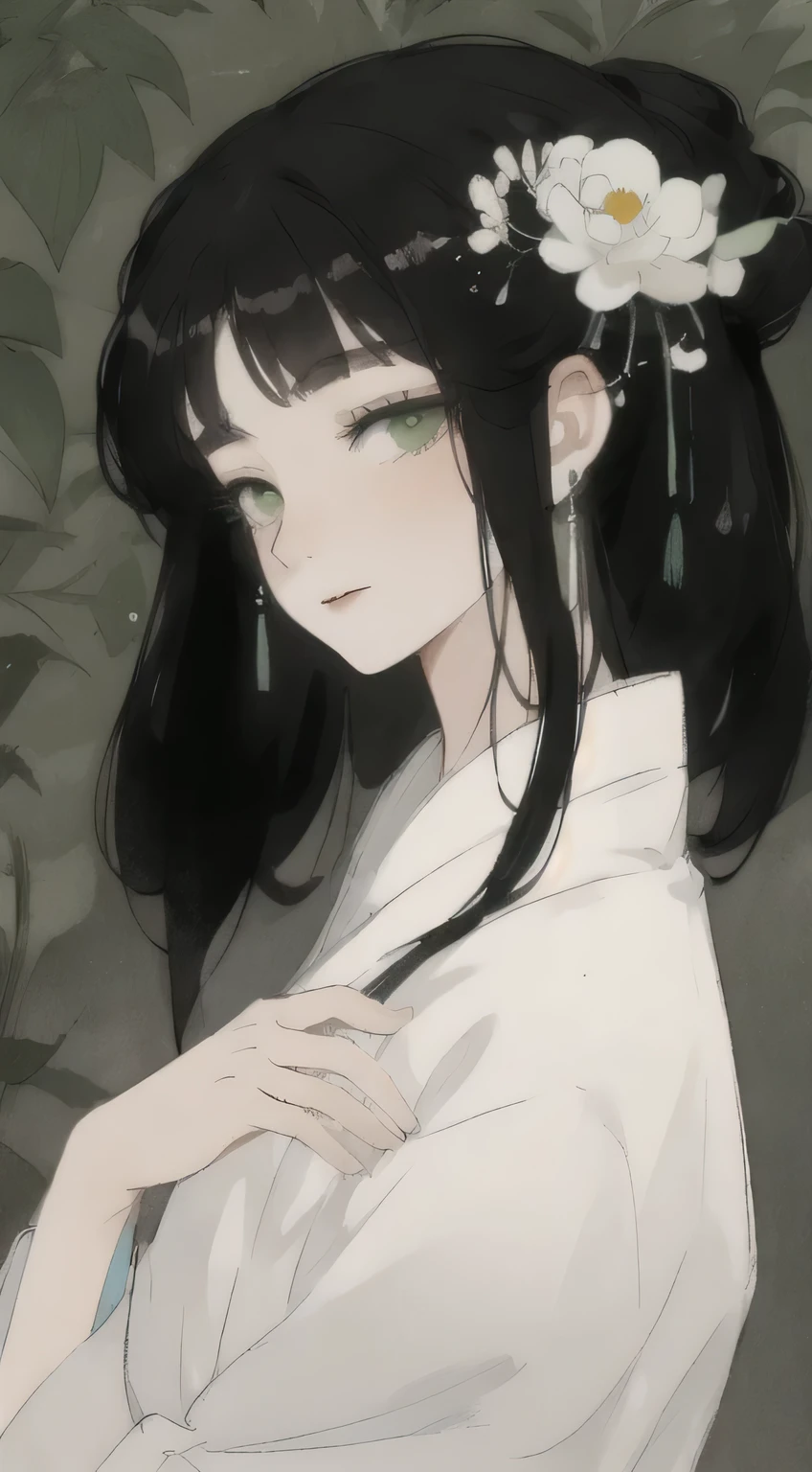 a girl, Chinese clothing, whole body, Sunlight, Clear face, Clean white background flowers, masterpiece, Super details, epic work, ultra high definition, high quality, Very detailed, official art, 8k wallpaper, Super details, 32k