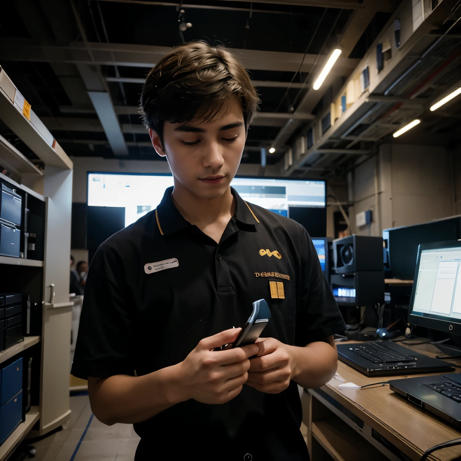 Masterpiece of a young man performing technical support and administration of Information Technologies.