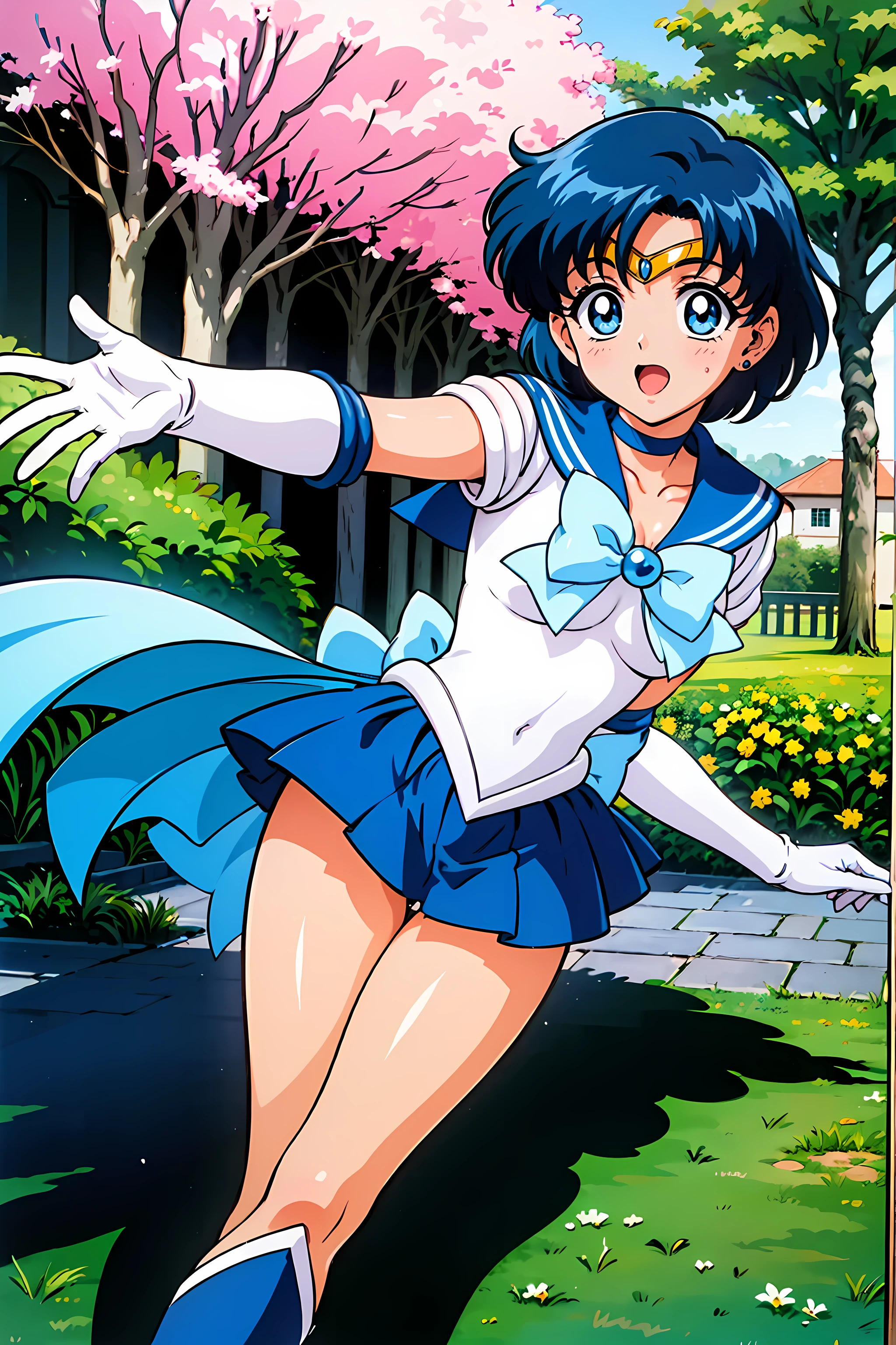 (highest quality:1.3),(ultra-be familiar with:1.5),High resolution,extremely be familiar with CG,unity 8k wallpaper,official art,be familiar with,super be familiar with skin,perfect anatomy,beautiful be familiar with eyes,(anime screenshot:1.11),very delicate and beautiful,(90s anime,90s anime style,cel shaded anime:1.17),1 girl,alone, (nsfw,:1.3),
((mer1:1.52)), anmnr,tiara, sailor senshi uniform, blue sailor collar, bow, knee boots, choker, white gloves, blue choker, elbow gloves, jewelry, earrings, blue skirt,
((garden :1.2)),at dusk, ((Recommended for scenes with strong dark shadows:1.2)), golden flower ,beautiful magical style, intense, concept art, digital painting,
blush, open your mouth,wind lift, sexy pose, outdoor,