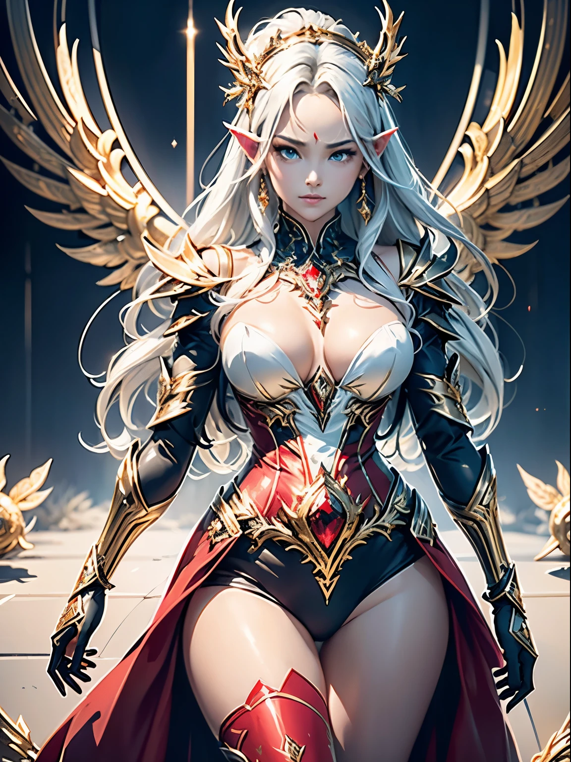 (masterpiece, top quality, best, official art, beautiful and aesthetically pleasing, long exposure: 1.2), smooth movement, charming patterns, 1 girl, (long dress with sleeves: 1.3), (((white-gold red imperator armor) )), upper body close-up, bare shoulders, Chinese girl, blush, black lob hair, portrait, solo, upper body, looking at the observer, detailed background, detailed face, (crystallineAI, crystalline theme:1.1), elemental fire elf, rotation fire, control fire, ruby clothes, dynamic pose, floating particles, ethereal dynamics, fire, vapor, magma in the background, red tint, volcano, ethereal atmosphere,1 japanese, WARFRAME, prime,rhino prime,volt prime,saryn prime dynamic pose, intricate pattern, heavy metal, energy lines, faceless, glowing eyes, long silver hair, wind blown hair, elegant, intense, blood red and black uniform, bloody wings, solo, desert, sunny, bright, claws, dramatic lighting, (masterpiece:1.2), best quality, high resolution, beautiful detailed, extremely detailed, perfect lighting, zhongfenghua, from below