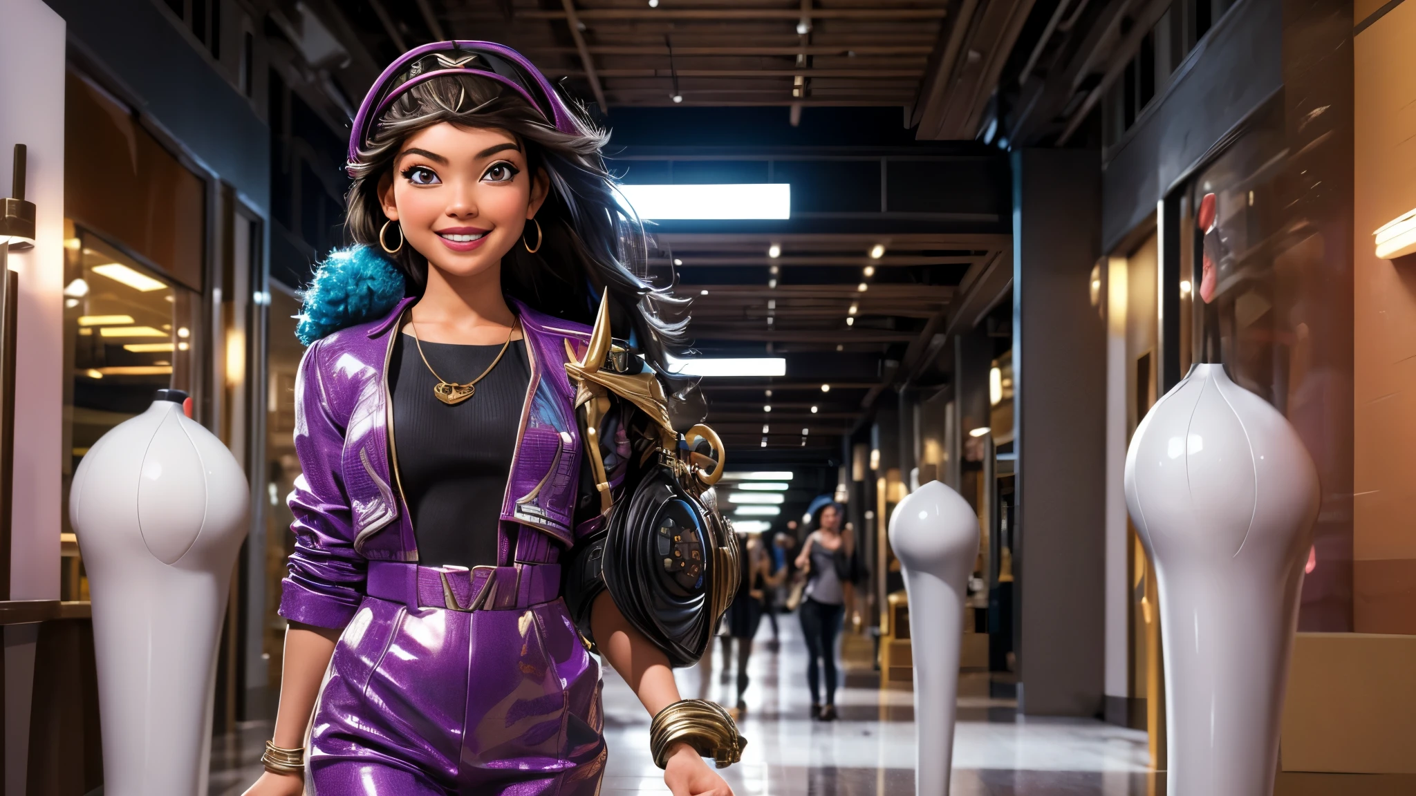 (best quality,4k,8k,highres,masterpiece:1.2),ultra-detailed, College Girl shopping in a mall, strutting her stuff, Smiling and laughing, Flirting with the viewer, HDR, 8k, absurdres, cinestill 800, sharp focus, add_detail:3 (solo woman)