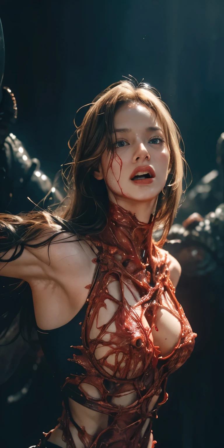 (physical fear:1.4), portrait , close , (biomachine:1.3), (Bloody:1.2), living things, (flashy:1.2), Hans Giger, many hands, (tangled:1.2),
granular, extremadamente be familiar with, 複雑なbe familiar with, dynamic lighting, realistic, Natural light, weak light,
(masterpiece, be familiar with, High resolution: 1.2), Blood, red liquid , red