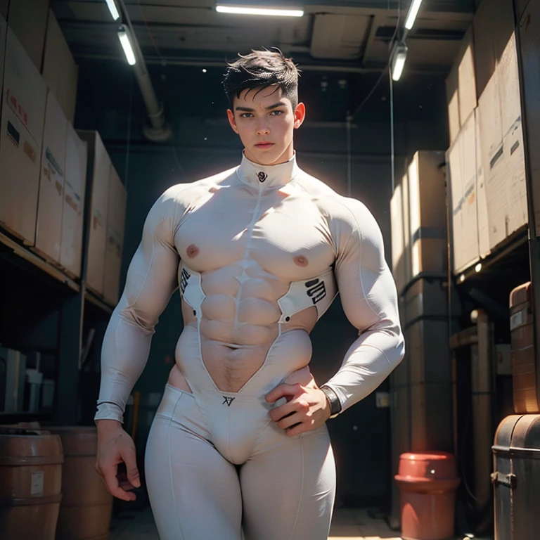 (masutepiece,High resolution,ultra - detailed:1.0),1(Boy ,robot boy ),Perfect male body,Look at the camera,Delicate eyes and delicate face,extremely details ,intricate-detail,solo person,Detailed face, ( extreme tight high waisted white strings bodysuit ), tiny piece bodysuit , (side belly fat , side fat),Best Quality, hands visible, extra short hair, full length shot(fls) , insane details, hyper details , only male , handsome boy , buttocks fat , 16k resolution , ultra-high clarity , hyperrealism, uhd,. K-pop idol ,thick thighs, thick fat booty., buttocks enlargements , (bare thighs ) , ( thick bottom ) , realism , hyper realistic , photorealistic , ( thick hips ). , standing , super handsome boy , fatty hips , fatty buttocks, sexy , eroticism , nsfw  ,  epic realism , epic photorealistic , tall man ,(hip fat), narrow waist , (wide hips) ,  large hips , bare chest , (overwide hips , over large buttocks), huge hips ，wide pelvis