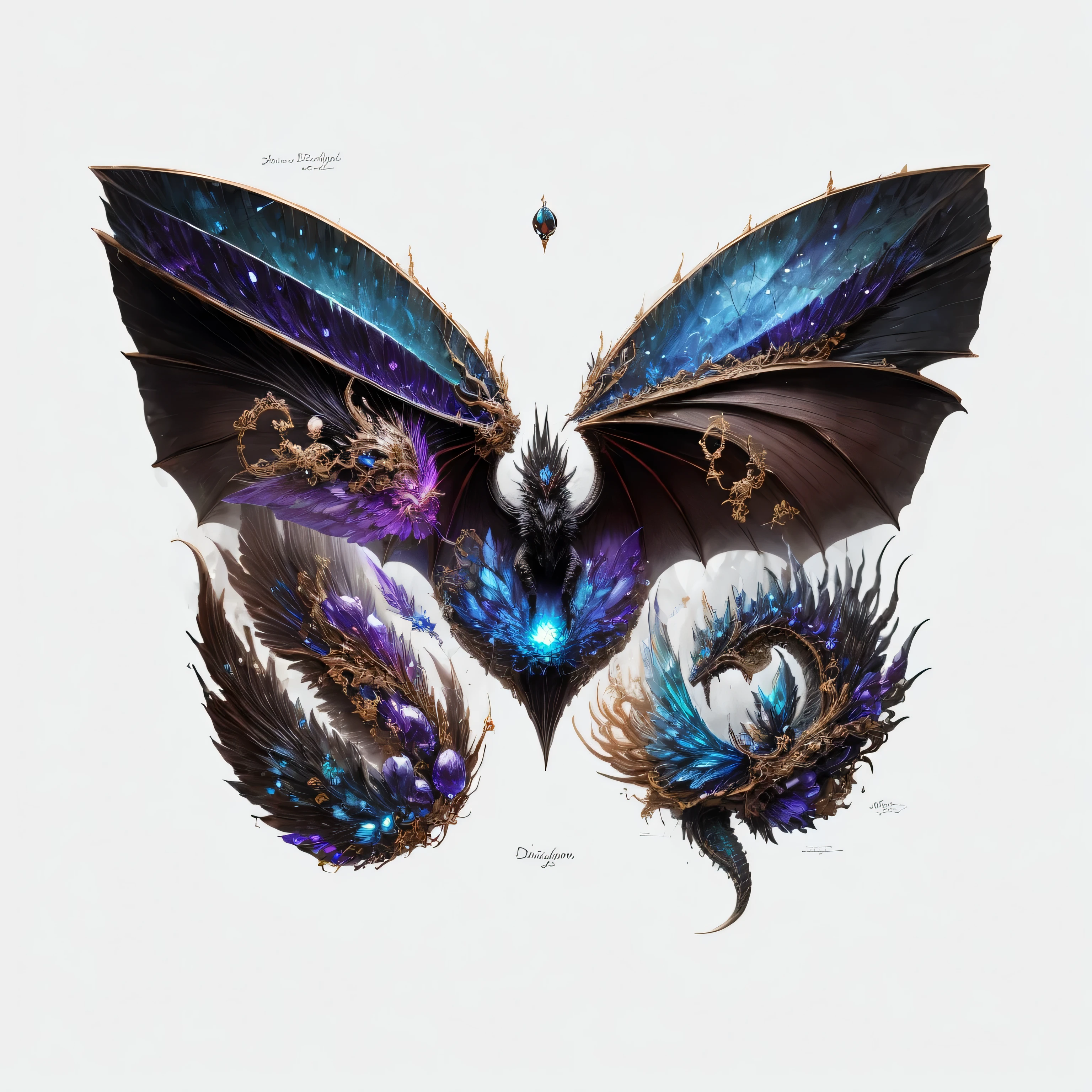 black dragon element,dragon wing elements,dragon scale,a dragon eye,