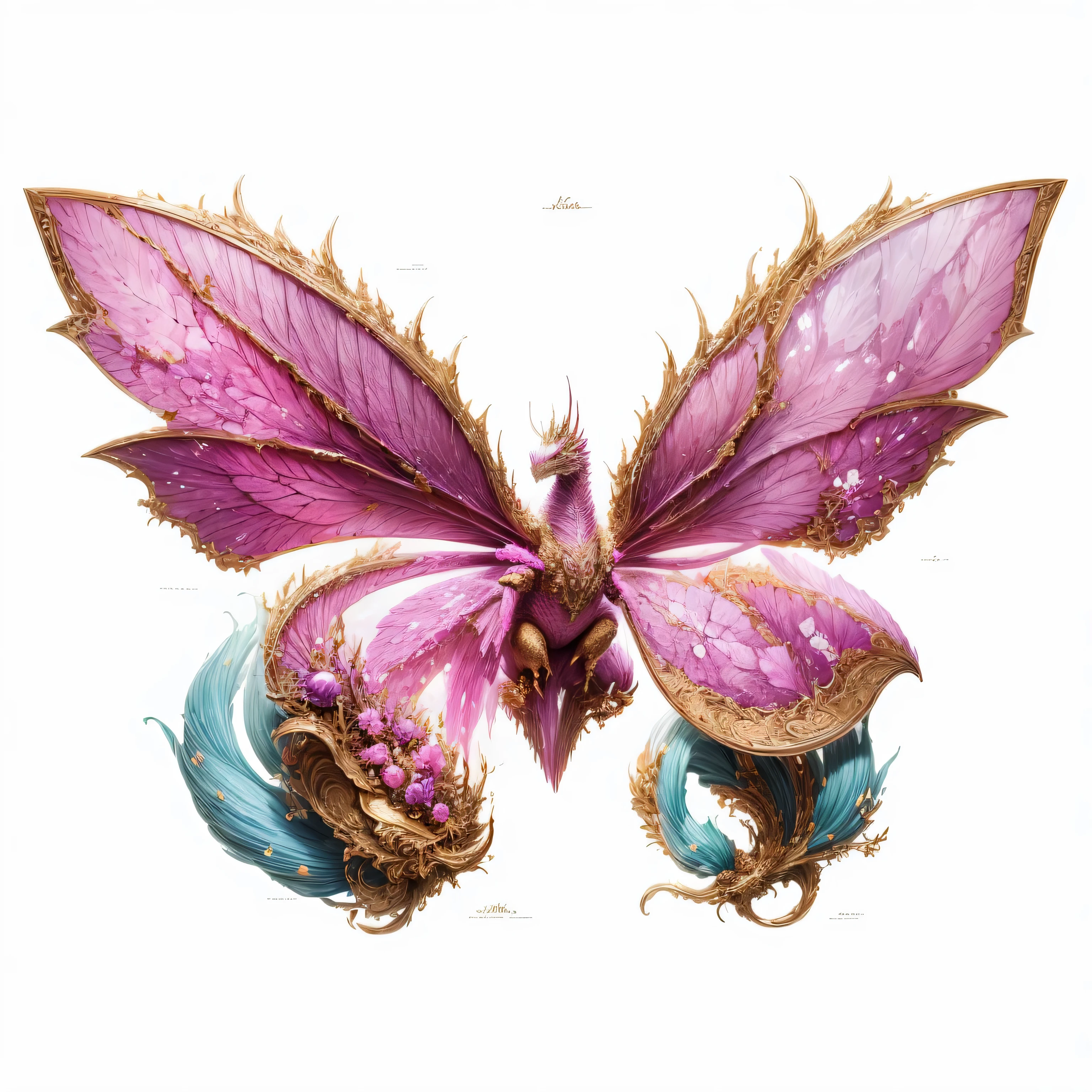 godzilla,pink back,dragon scale,Barbie powder