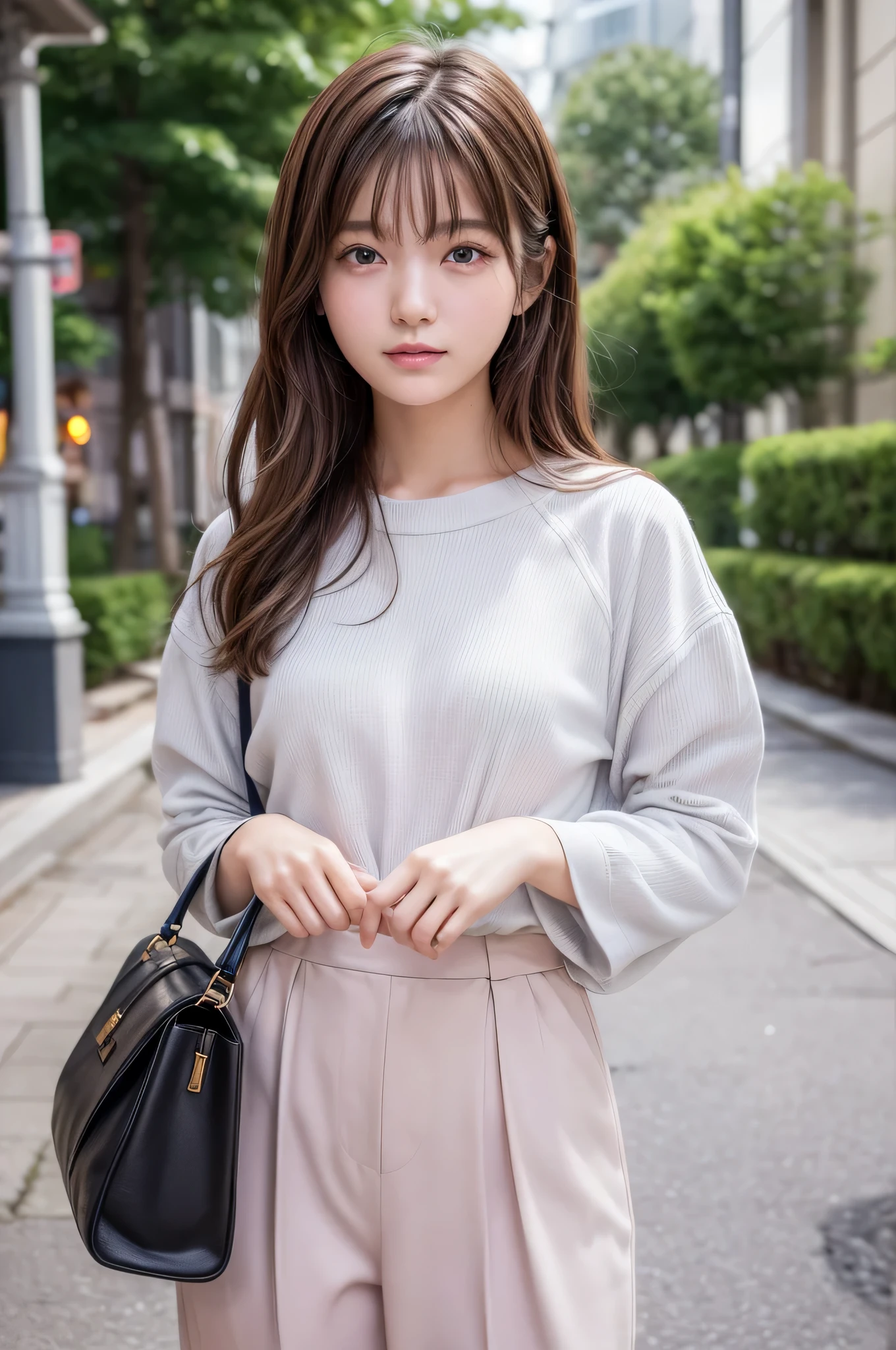 best image quality、8K、masterpiece:1.3))、Realistic high quality photos、highest quality、cute girl~well-groomed face、20 year old beautiful Japanese girl、Photos of slim models、beautiful girl model、若いjapanese girl、young and cute face、japanese girl、20 year old female model、beautiful model girl、The innocent look of the girl next door、nice delicate face、brown hair、beautiful brown eyes、tear bag、drooling eyes、fashionable