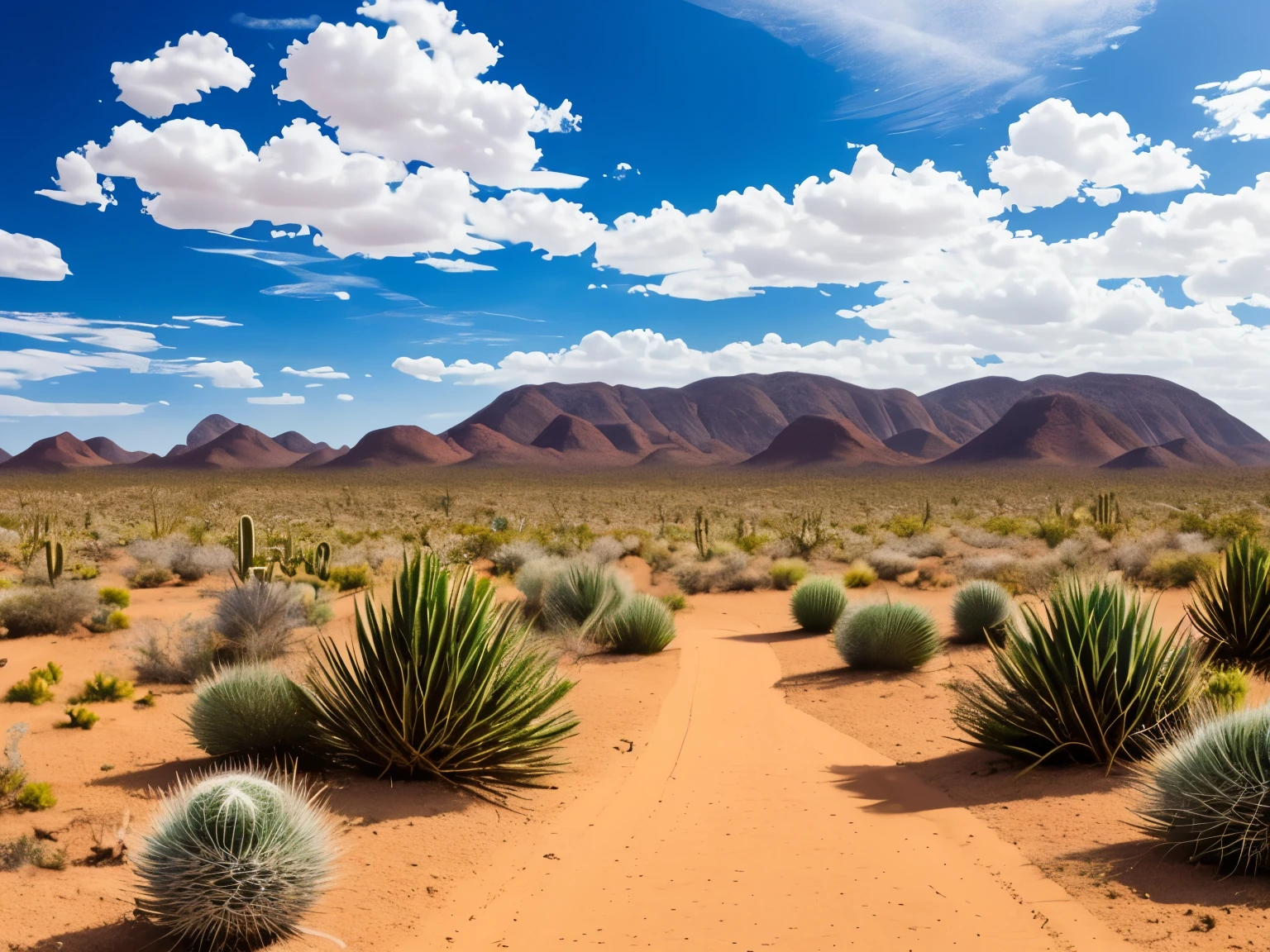 paisagem, Cactus plants in a desert area with a sky background, caatinga, paisagem do deserto, serene desert scenery