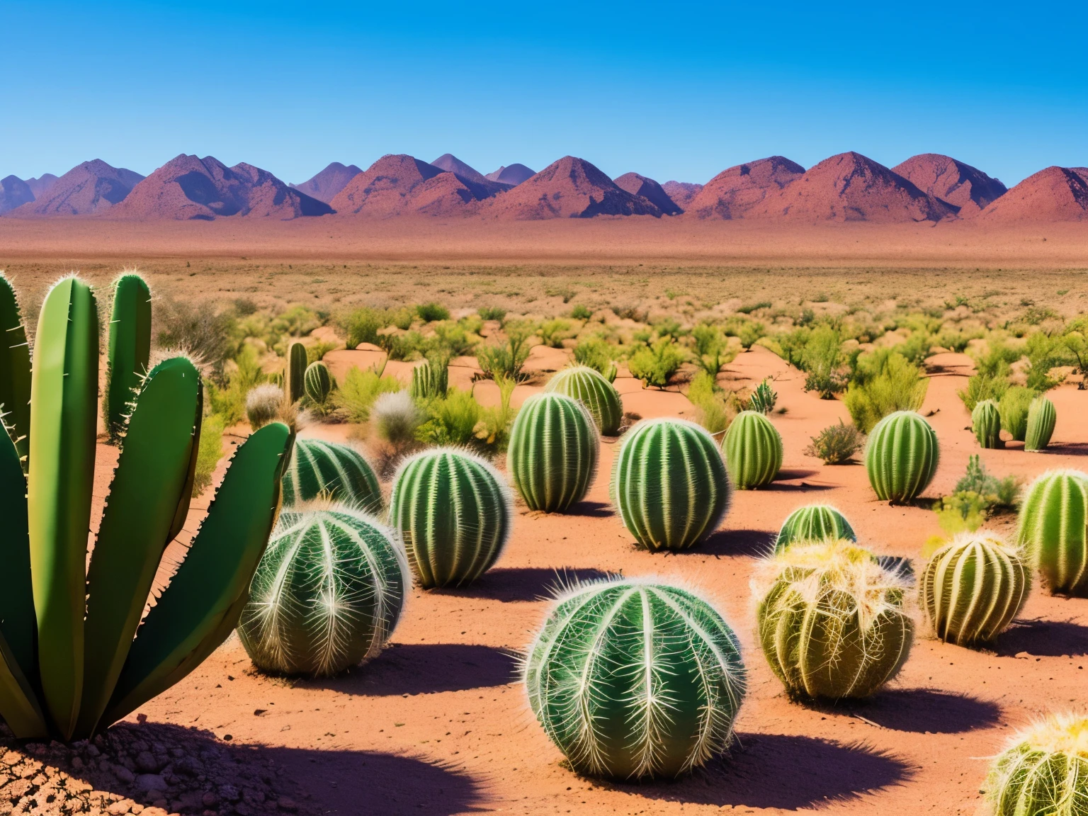 paisagem, Cactus plants in a desert area with a sky background, caatinga, paisagem do deserto, serene desert scenery