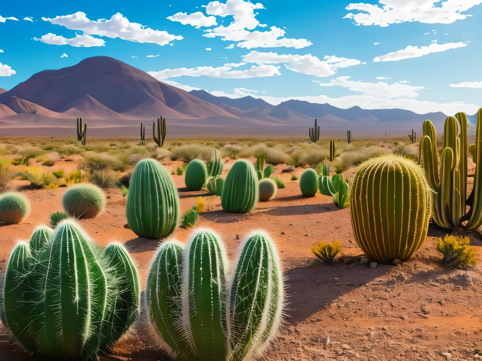 paisagem, Cactus plants in a desert area with a sky background, caatinga, paisagem do deserto, serene desert scenery