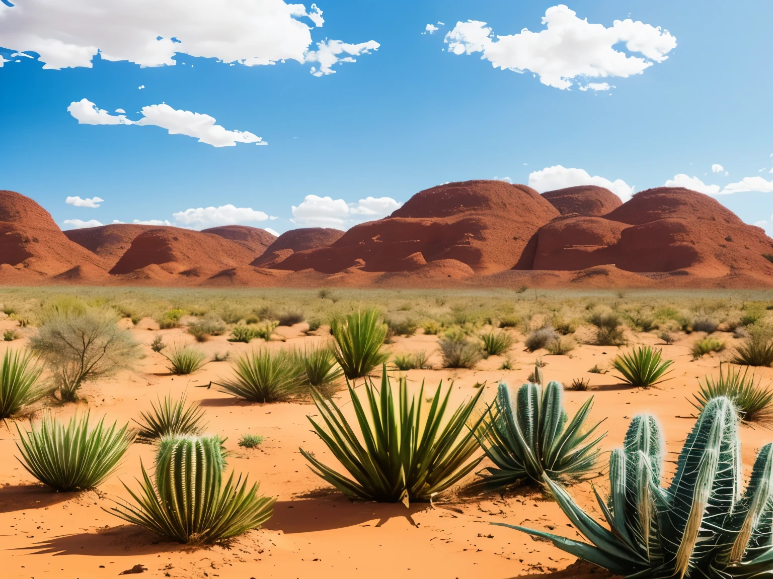 paisagem, Cactus plants in a desert area with a sky background, caatinga, paisagem do deserto, serene desert scenery