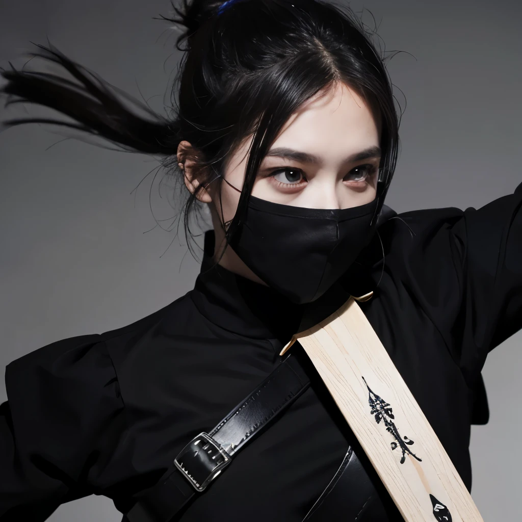 Beauty,ninja,Black clothes,draw sword,