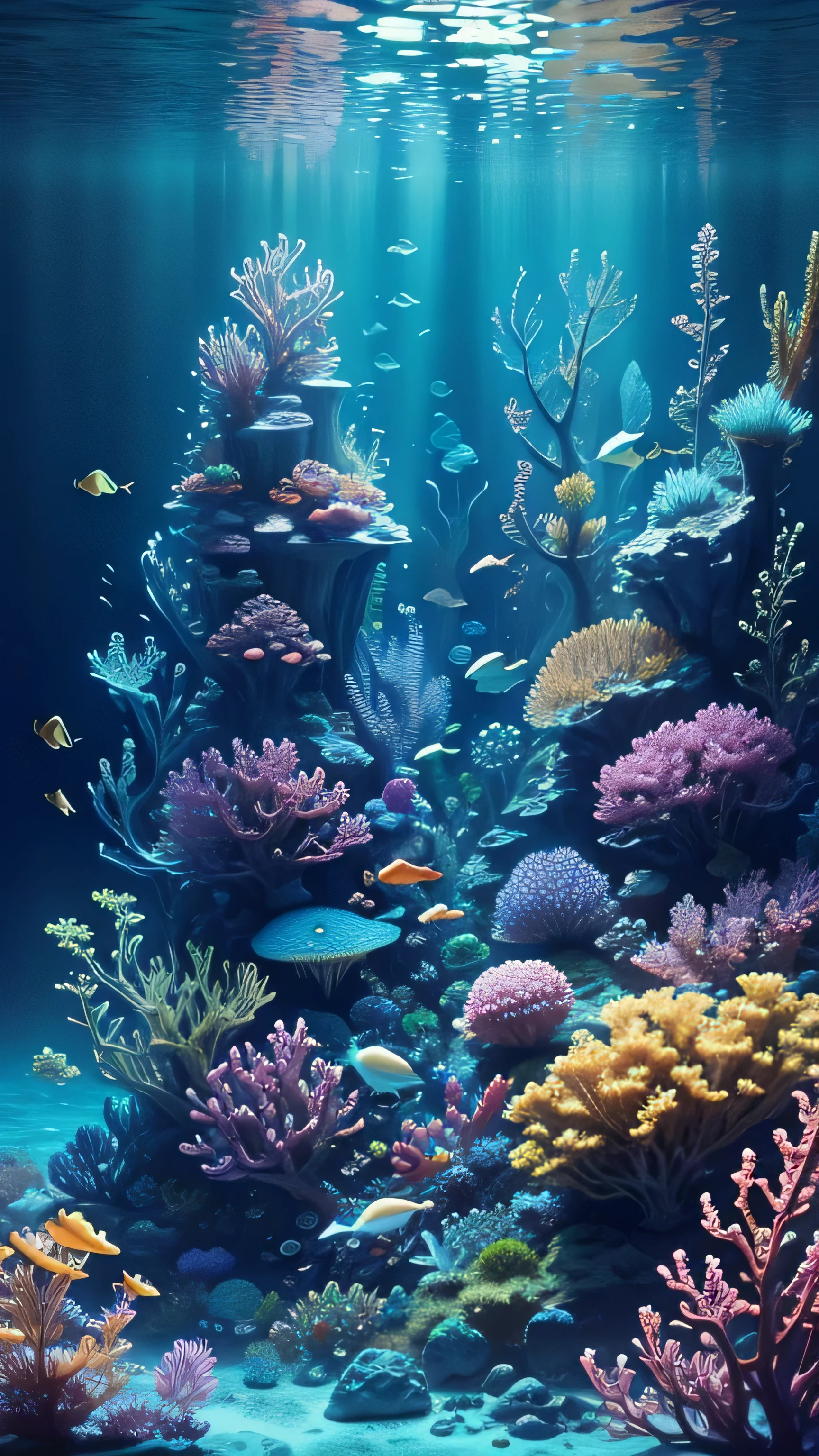 underwater ecosystem, 8k, high quality 