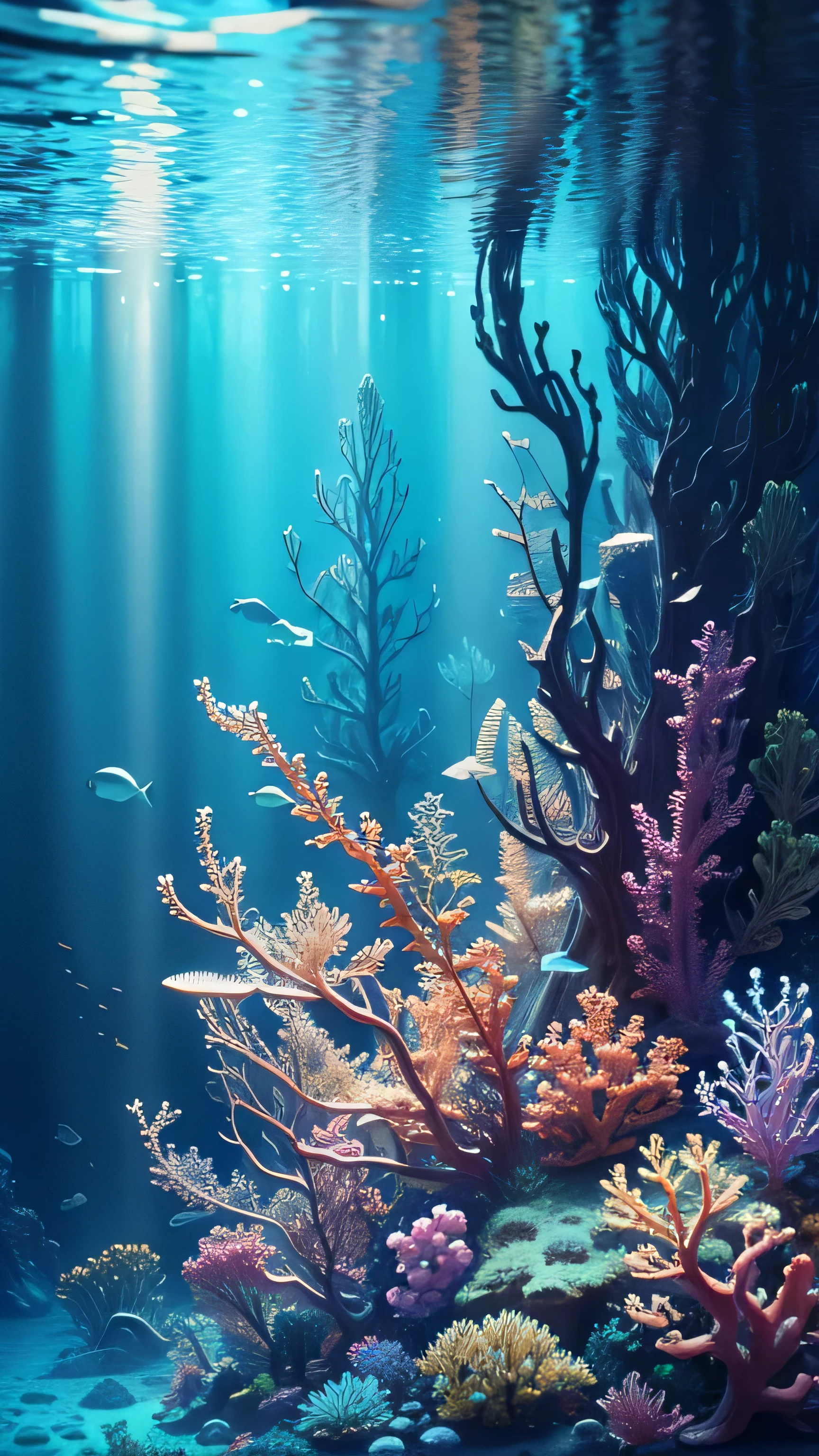 underwater ecosystem, 8k, high quality 