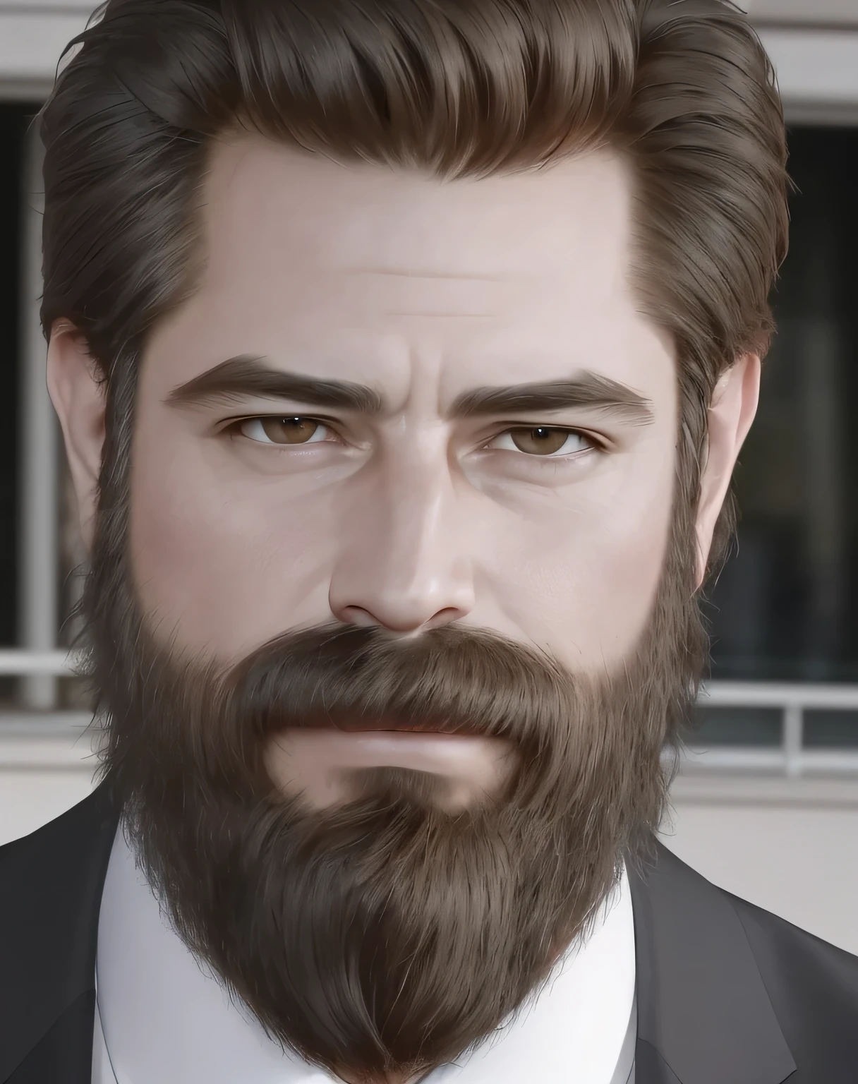 (best quality,4k,8k,highres,masterpiece:1.2),ultra-detailed,(realistic,photorealistic,photo-realistic:1.37),60-year-old man,medium:portrait,masculine features,expressive eyes,beard and mustache,weathered skin,strong facial bone structure,sharp jawline,handsome smiles,natural lighting,warm color tones,detailed clothing,stubble,confident poses,urban background,well-groomed hairstyle,deep gazes,stylish attire,subtle wrinkles,maturity and elegance,mysterious atmospheres,bold and charismatic expressions,intense gazes,professional men,refined style,experienced looks,serious yet approachable,aged to perfection,a touch of grays,gentlemen with character,exquisite details,stainless suits,confidence in their eyes,expertly tailored outfits,wise and knowledgeable,classic yet modern vibes,aura of sophistication,brooding sensibilities,contemplative expressions,refined gentlemen with timeless charm,sparkling eyes and wisdom,impeccable taste,handsome gentlemen,commanding presence,confident gentlemen with a touch of vulnerability,brooding and intense,life-experienced faces.